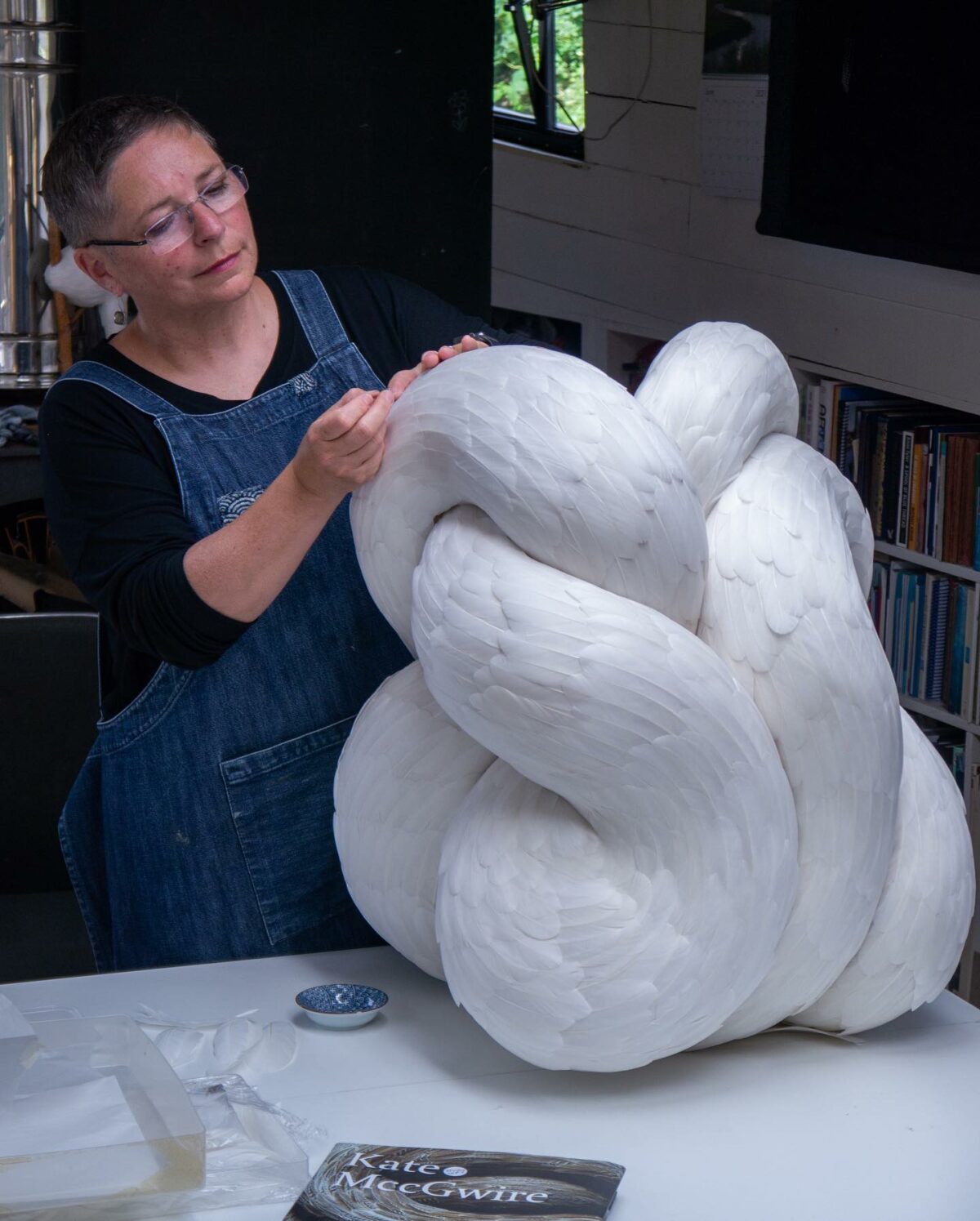 Absolutely Stunning Serpentine Coiled Sculptures Made Of Found British Bird Feathers By Kate Mccgwire 15 1