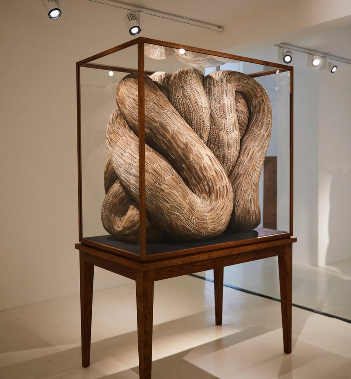 Absolutely Stunning Serpentine Coiled Sculptures Made Of Found British Bird Feathers By Kate Mccgwire 4 1