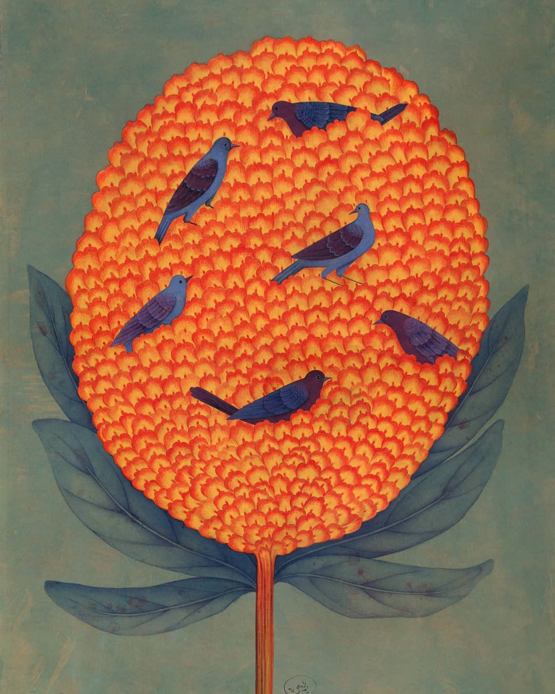 Beautiful And Delicate Paintings Of Flowers And Birds By Maryam Lamei Harvani 2