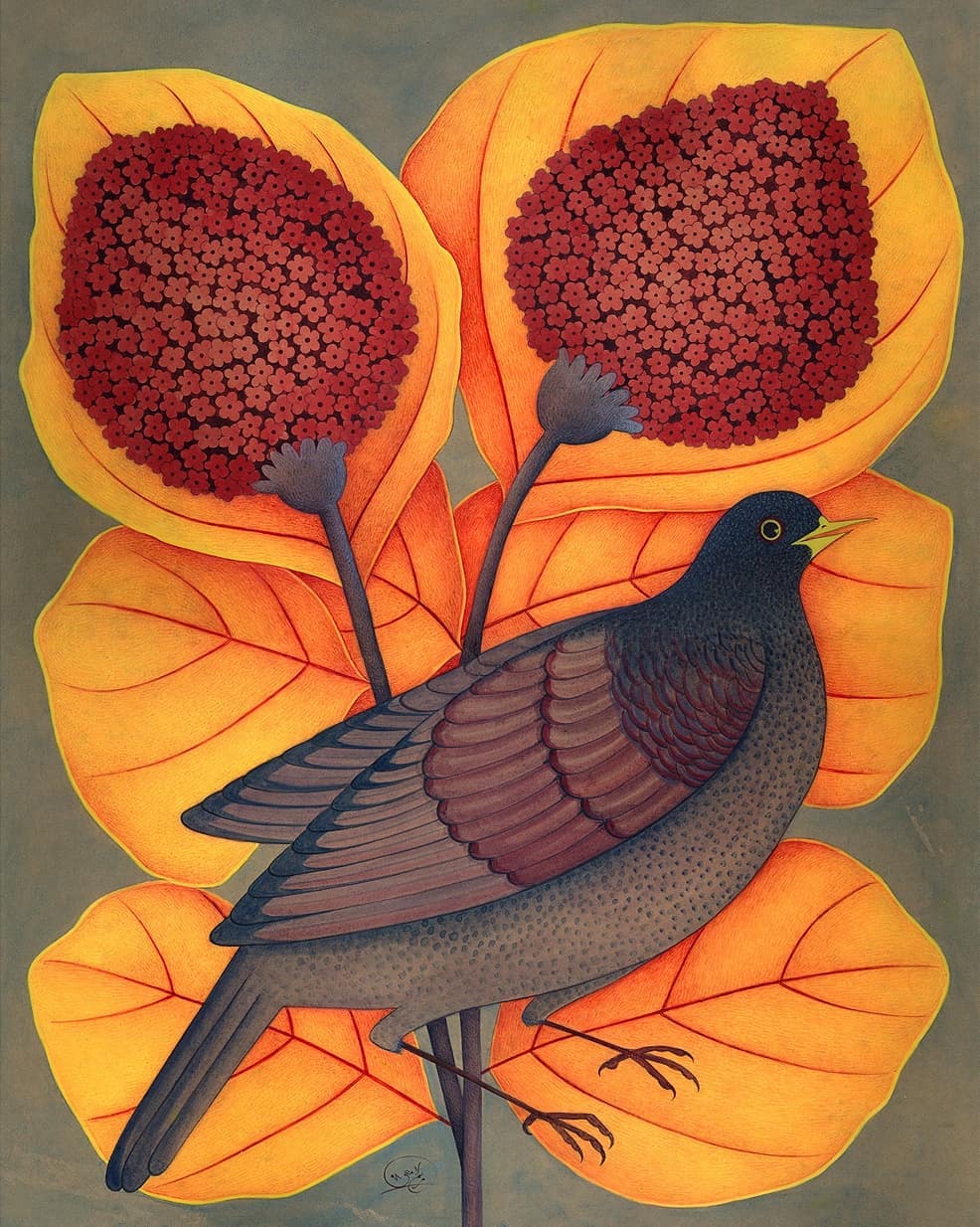 Beautiful And Delicate Paintings Of Flowers And Birds By Maryam Lamei Harvani 5