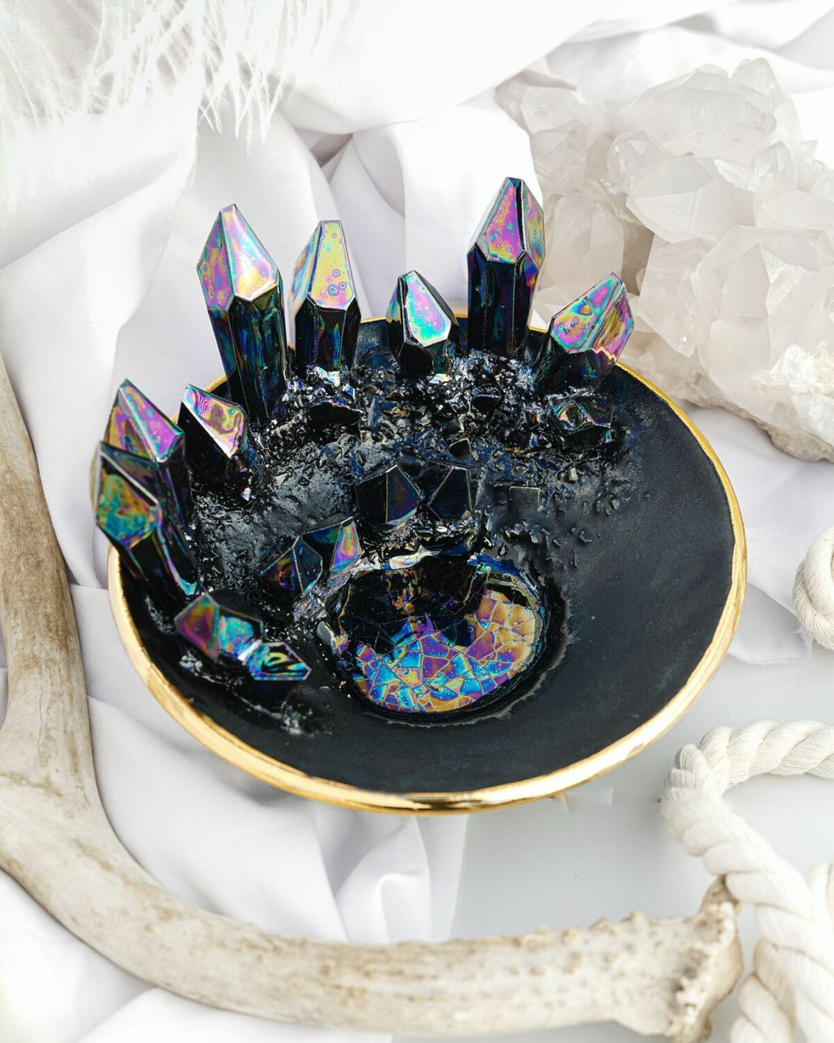 Lush Ceramic Vessels Decorated With Colorful Crystals By Collin Lynch 10