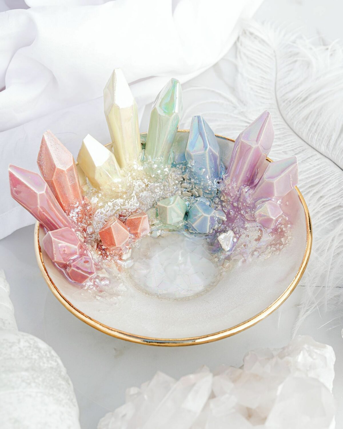 Lush Ceramic Vessels Decorated With Colorful Crystals By Collin Lynch 11