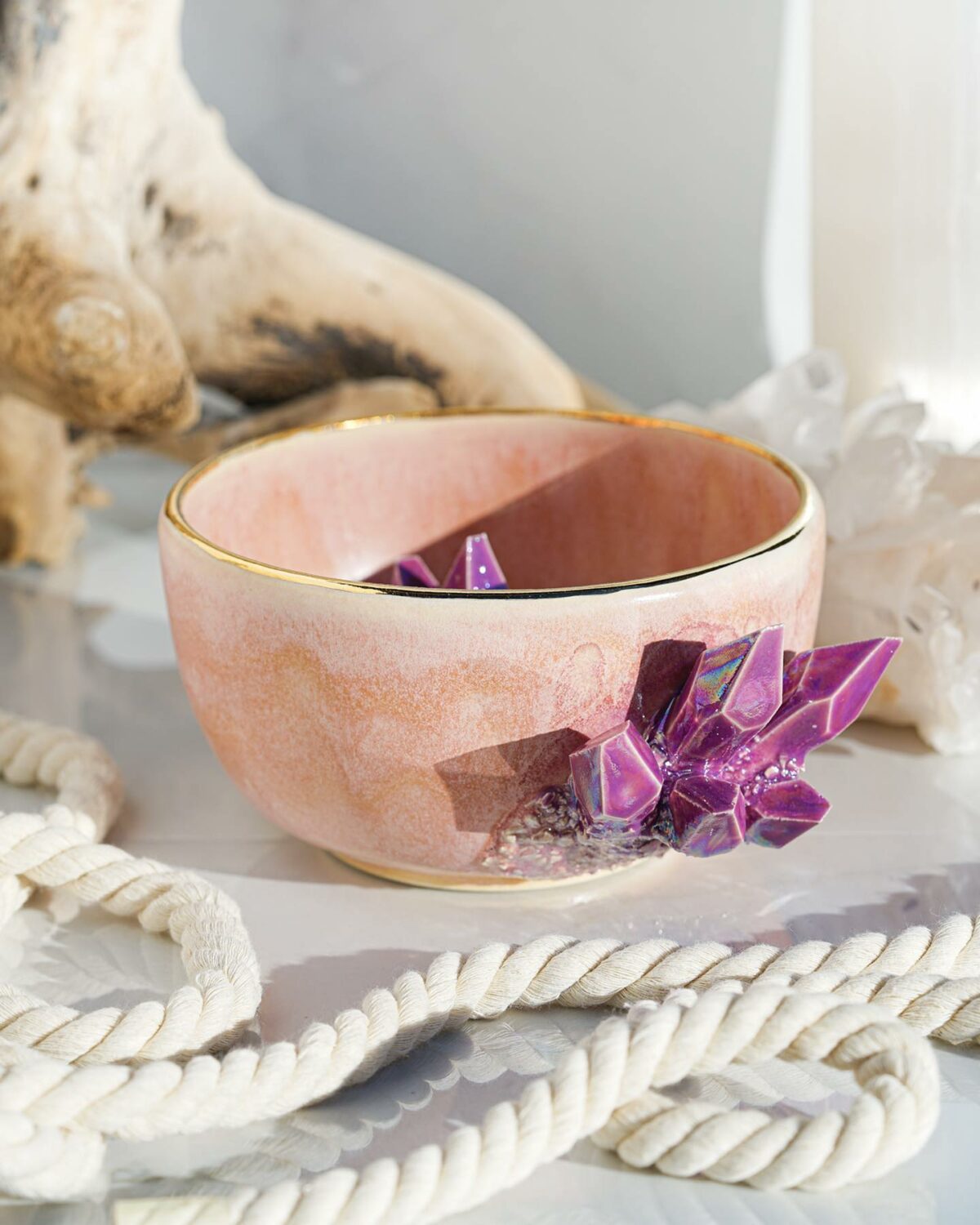 Lush Ceramic Vessels Decorated With Colorful Crystals By Collin Lynch 16 1