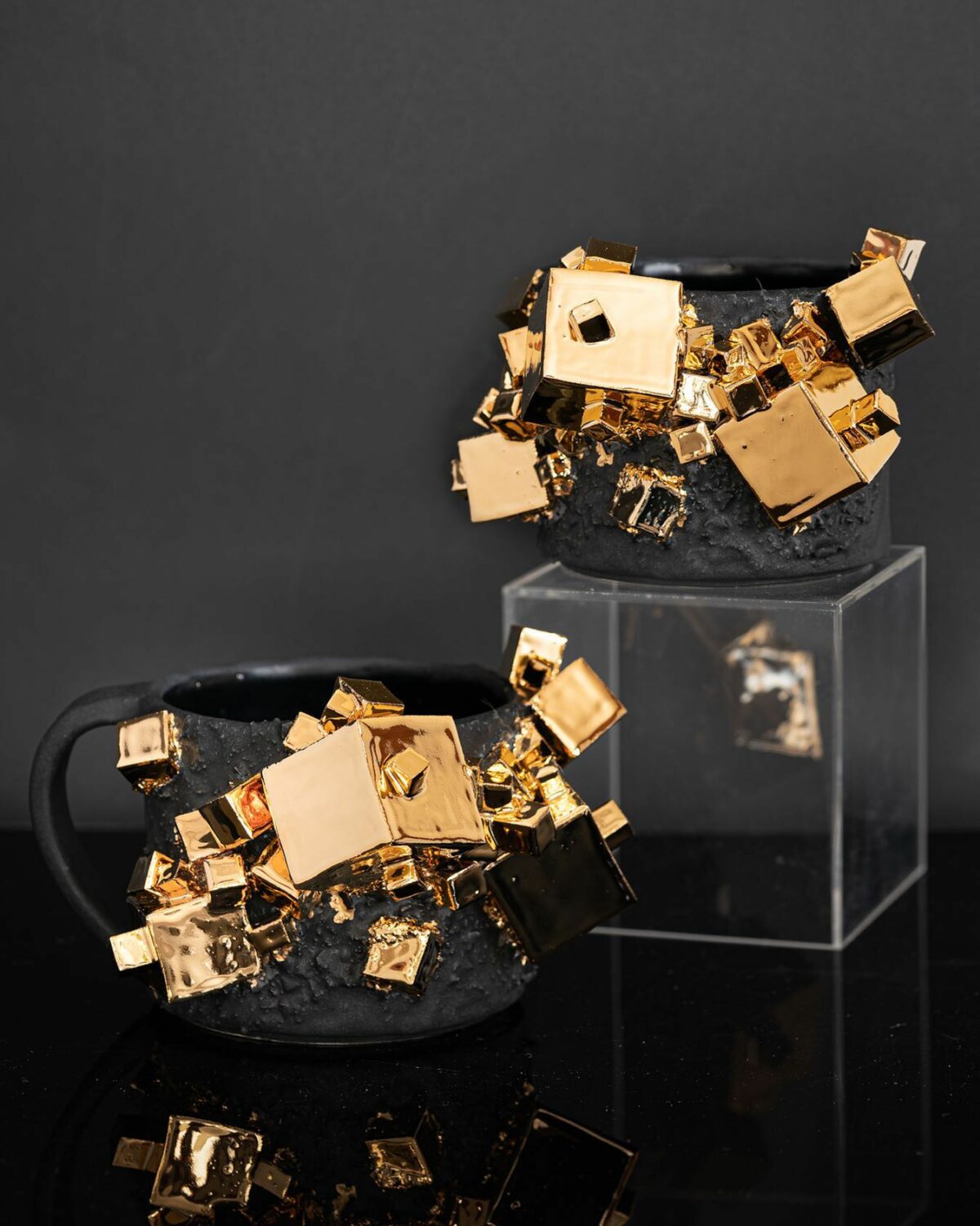 Lush Ceramic Vessels Decorated With Colorful Crystals By Collin Lynch 20