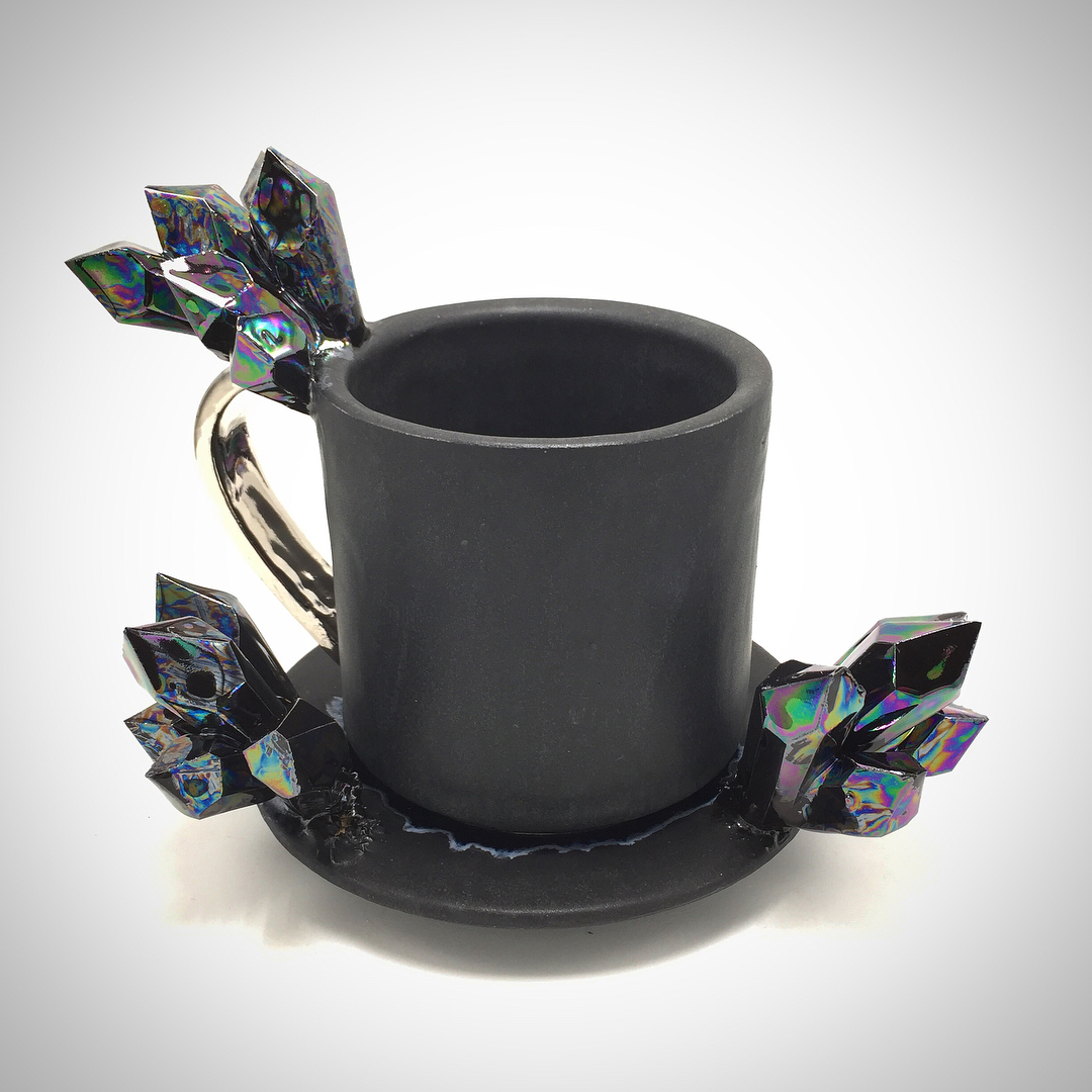 Lush Ceramic Vessels Decorated With Colorful Crystals By Collin Lynch 7