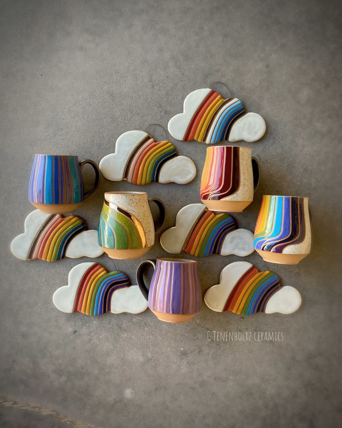 Rainbow Ceramics Gorgeous Multicolored Ceramic Pieces By Christine Tenenholtz (4)