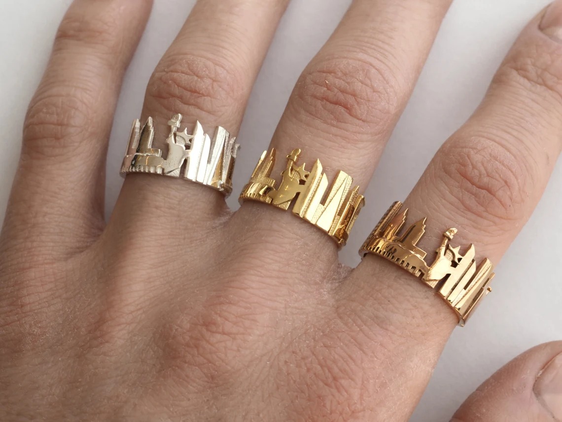 Striking Cityscape Rings In The Shape Of Skylines Of Iconic Cities By Ola Shekhtman 2