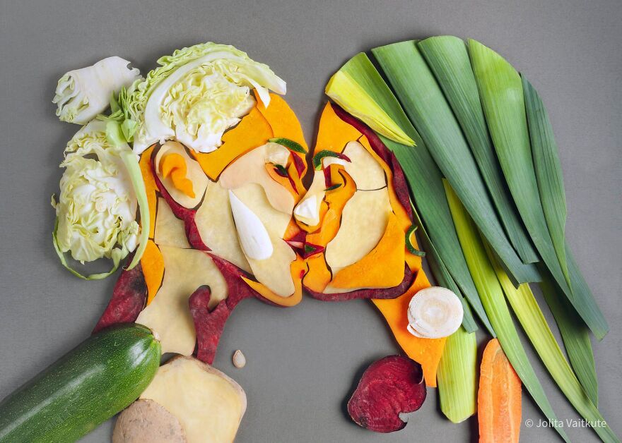 Vegetable Portraits Of Couples Kissing By Jolita Vaitkute 1