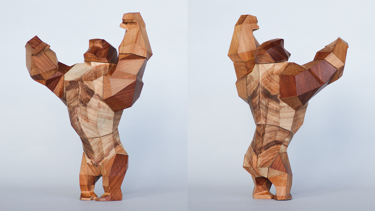 Geometric Animal Wood Sculptures By Mat Random 3
