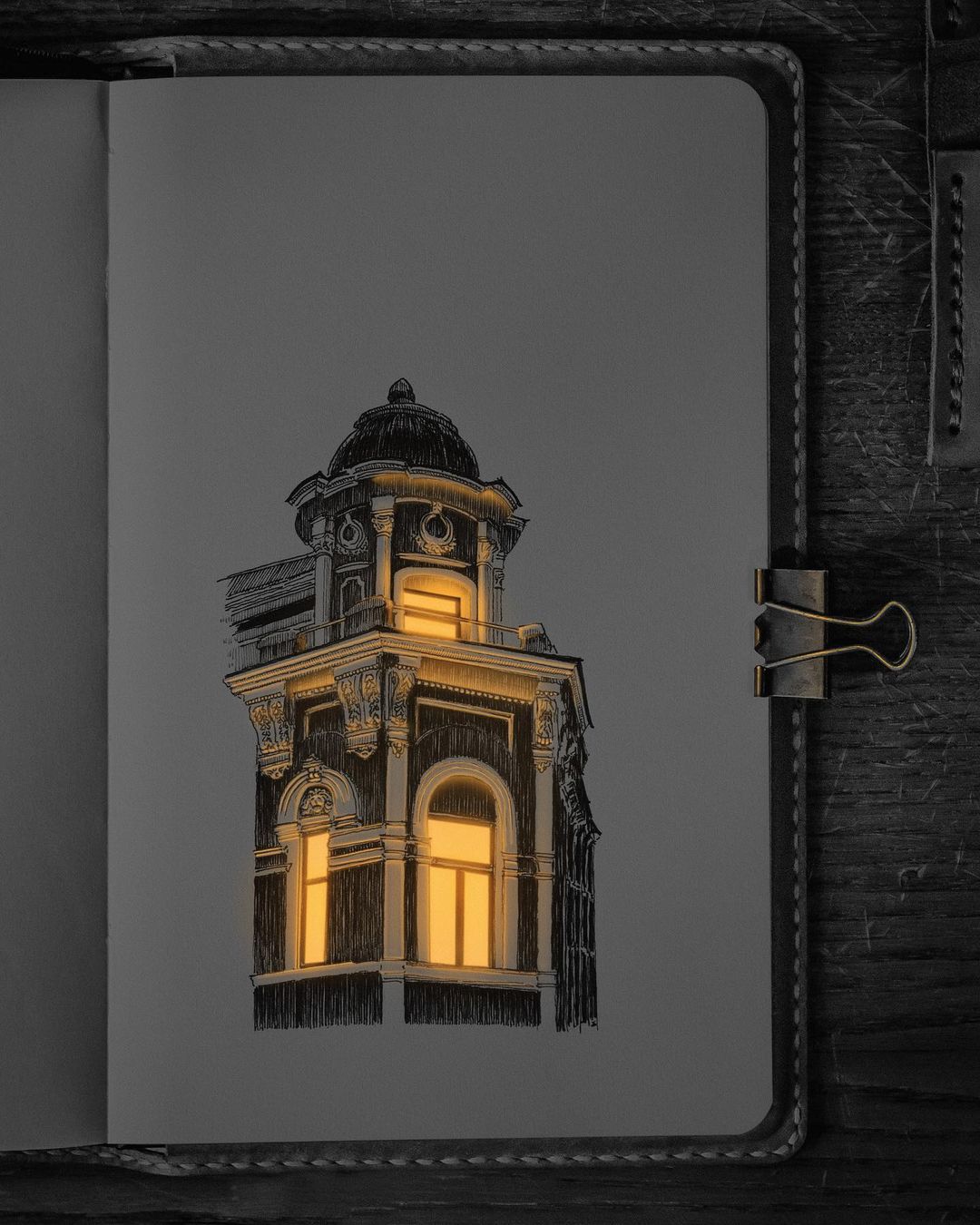 Glowing Archisketch Gorgeously Illuminated Architectural Sketches By Nikita Busyak 10