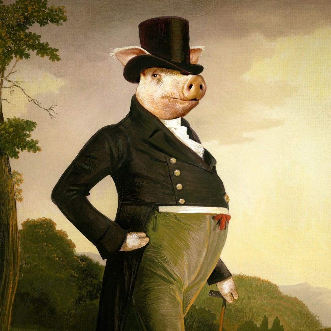 Humorous Anthropomorphized Animal Portraits In The Classical Style By Bill Mayer (19)