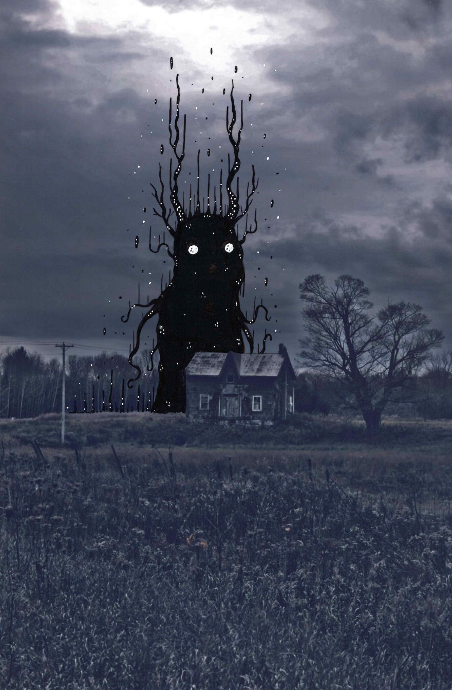 Inked Photography Somber Pictures Populated With Cute And Creepy Creatures By Mark Gagne (15)