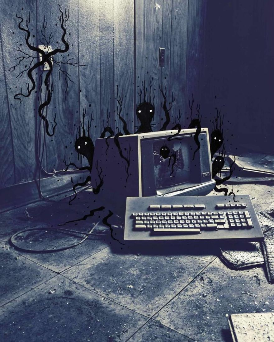 Inked Photography Somber Pictures Populated With Cute And Creepy Creatures By Mark Gagne (22)