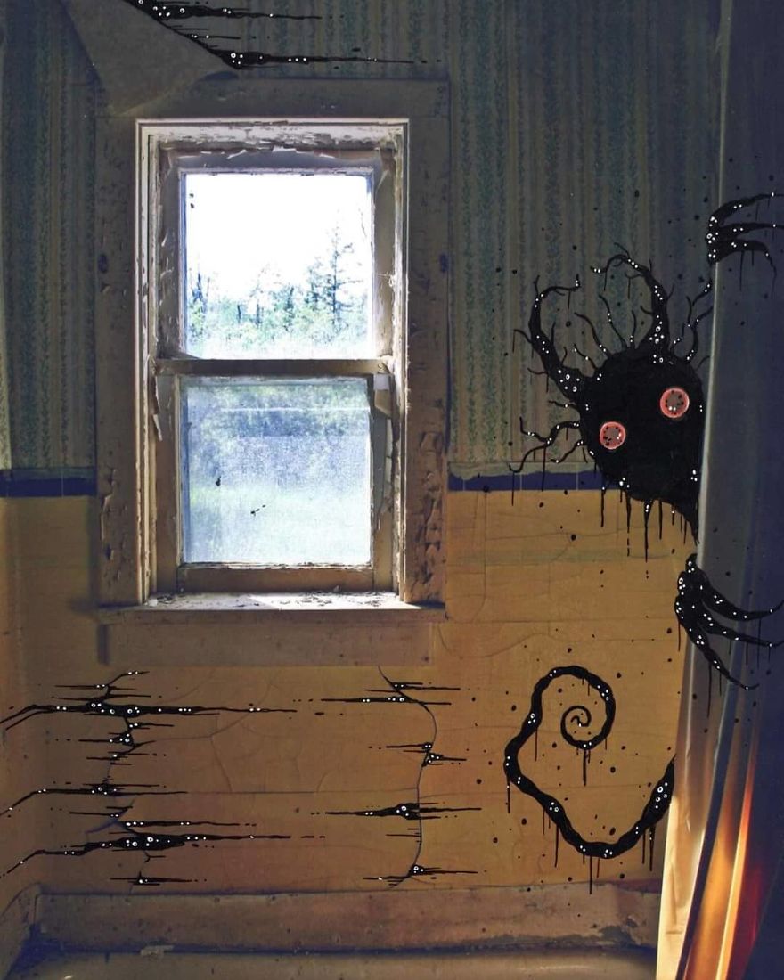 Inked Photography Somber Pictures Populated With Cute And Creepy Creatures By Mark Gagne (25)