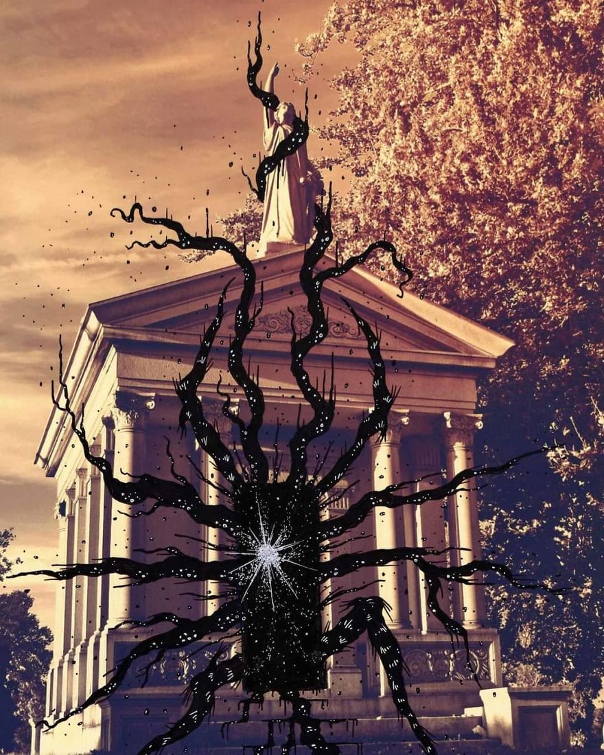 Inked Photography Somber Pictures Populated With Cute And Creepy Creatures By Mark Gagne (26)