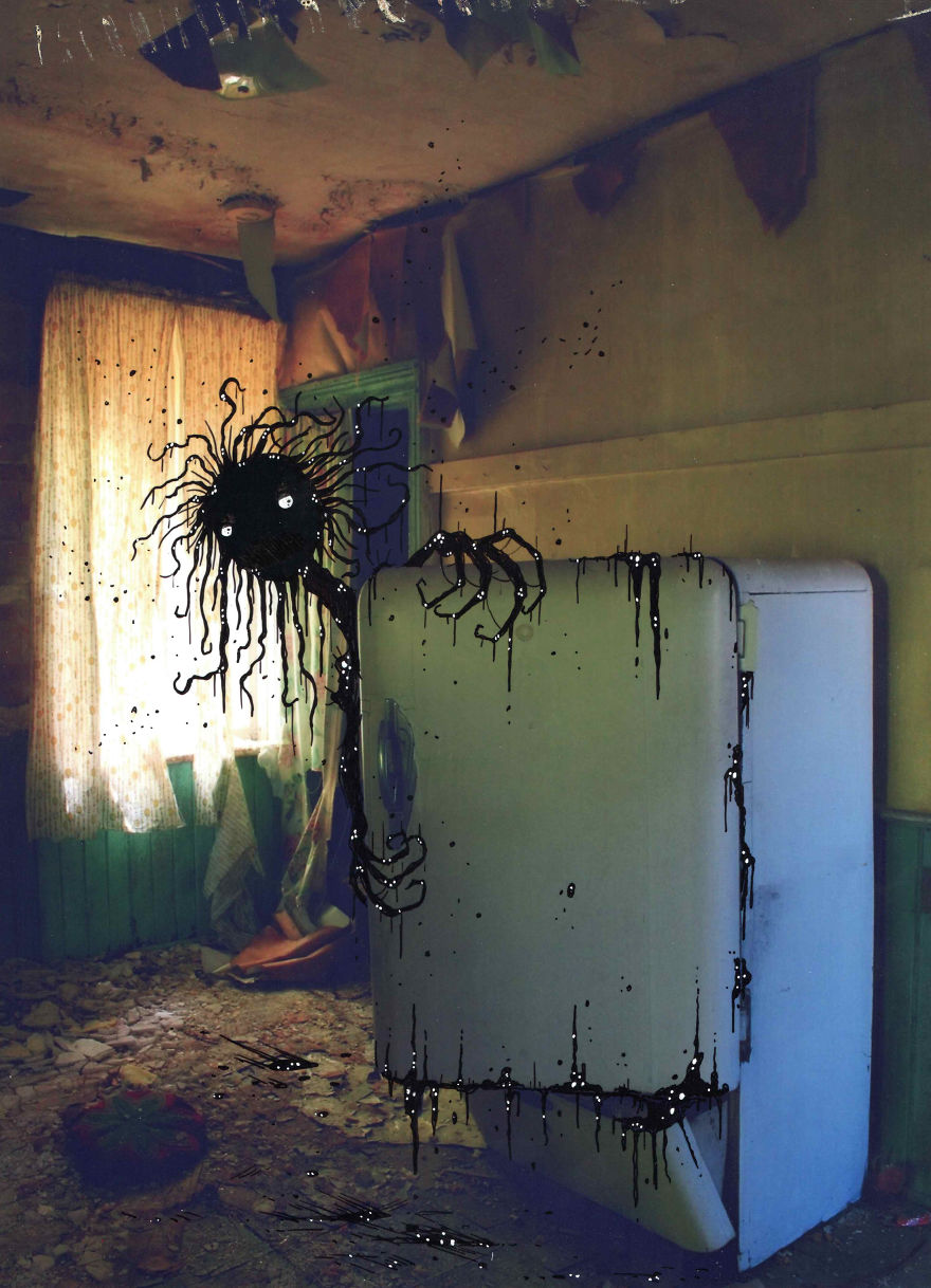 Inked Photography Somber Pictures Populated With Cute And Creepy Creatures By Mark Gagne (4)