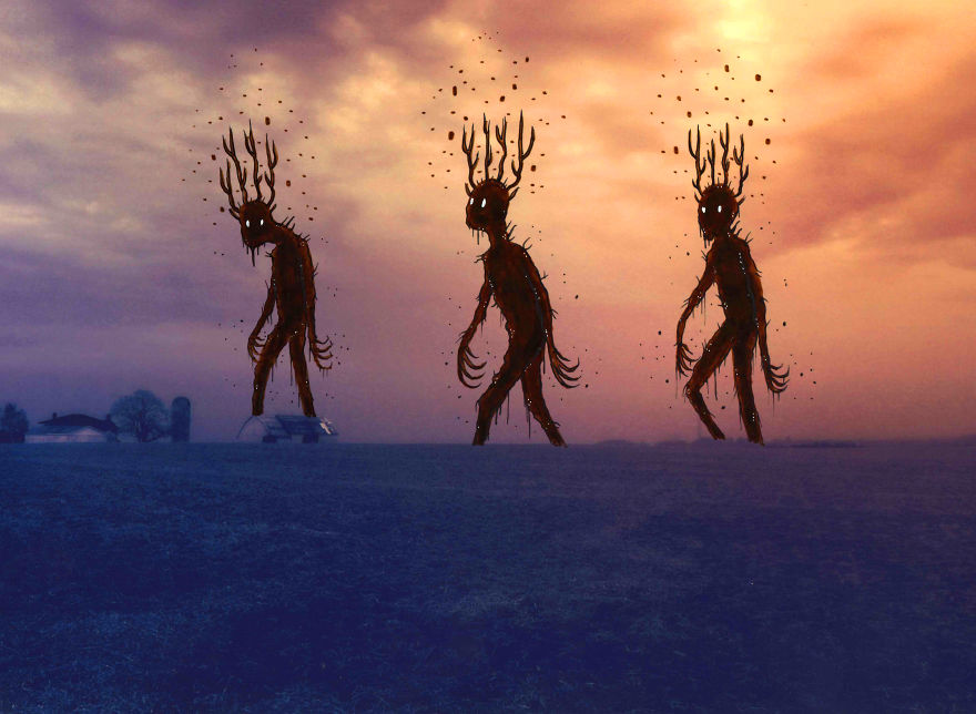 Inked Photography Somber Pictures Populated With Cute And Creepy Creatures By Mark Gagne (5)