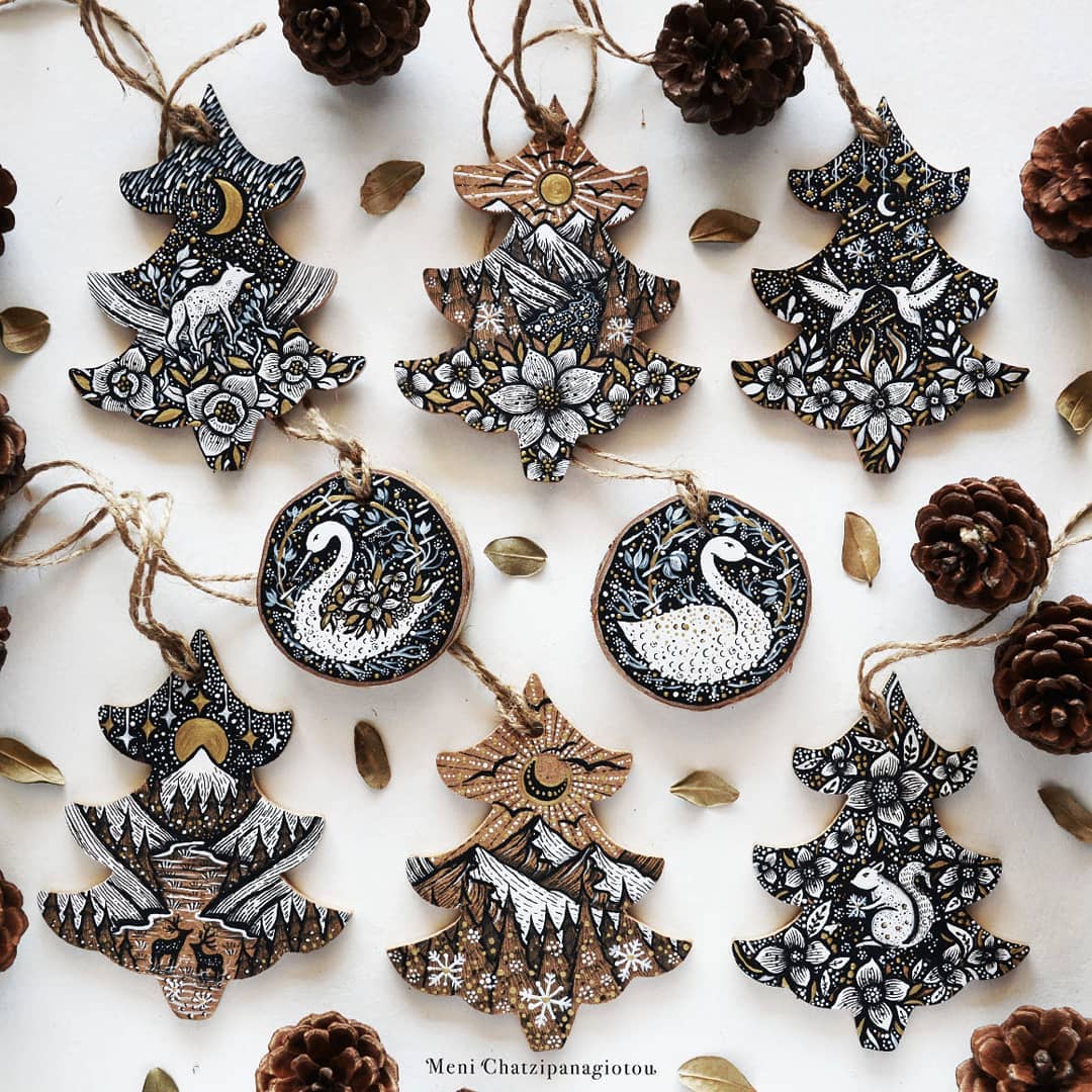 Fascinating Monochromatic Illustrations Drawn On Wood Slices By Melpomeni Chatzipanagiotou (14)