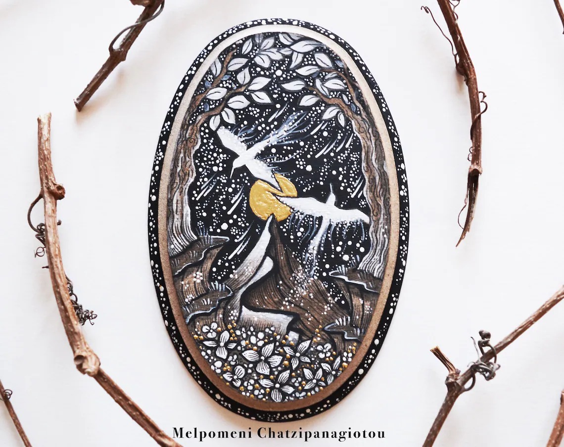 Fascinating Monochromatic Illustrations Drawn On Wood Slices By Melpomeni Chatzipanagiotou (3)