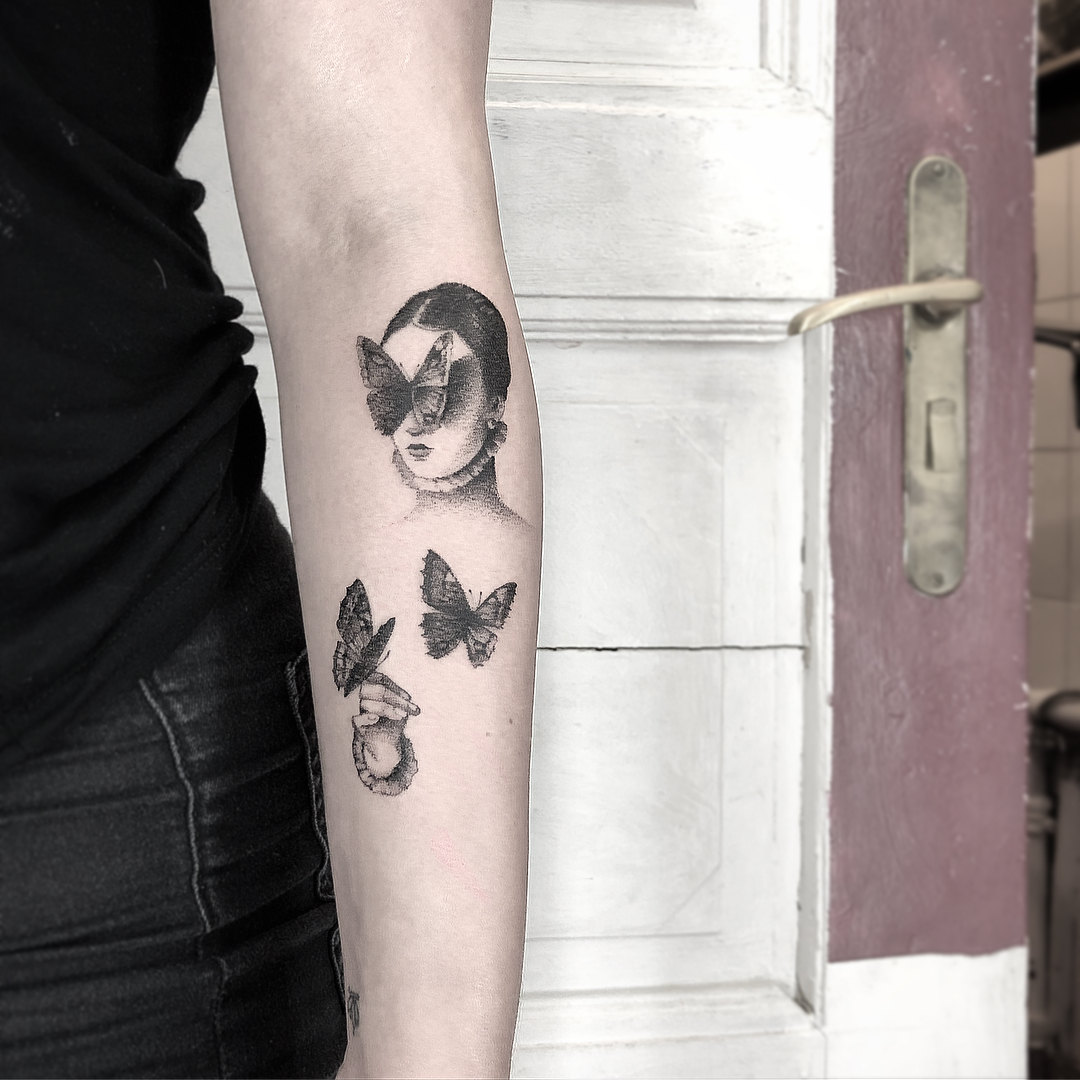 Surrealistic Monochrome Tattoos By Lena Lu (8)