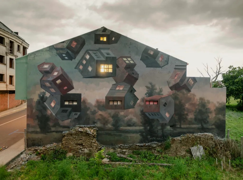 Surreal Murals Of Floating Objects And Distorted Architectural Structures By Cinta Vidal (2)