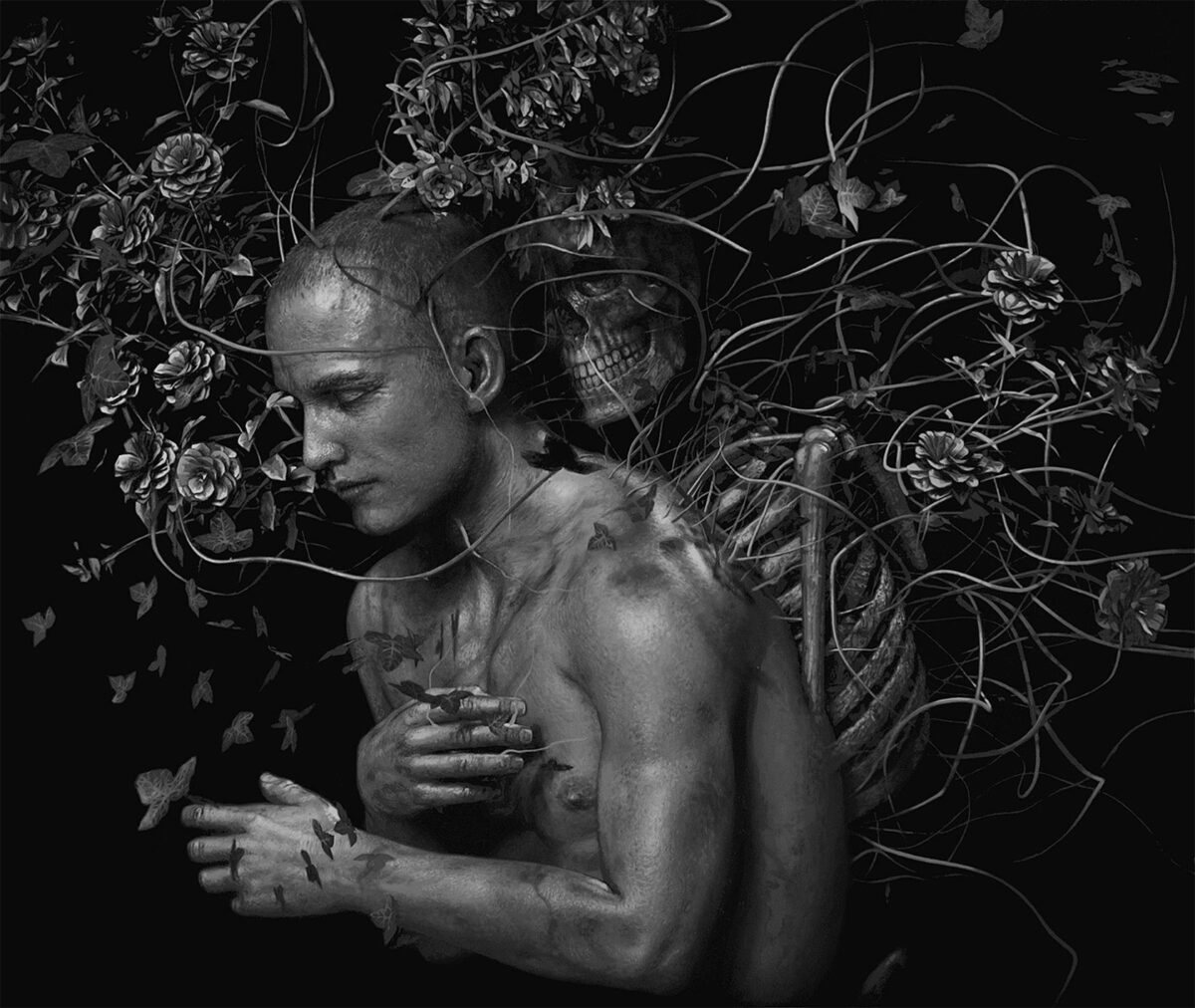 Weave, Surreal Paintings Of Monochromatic Hyper Realistic Figures By Ben Howe (1)