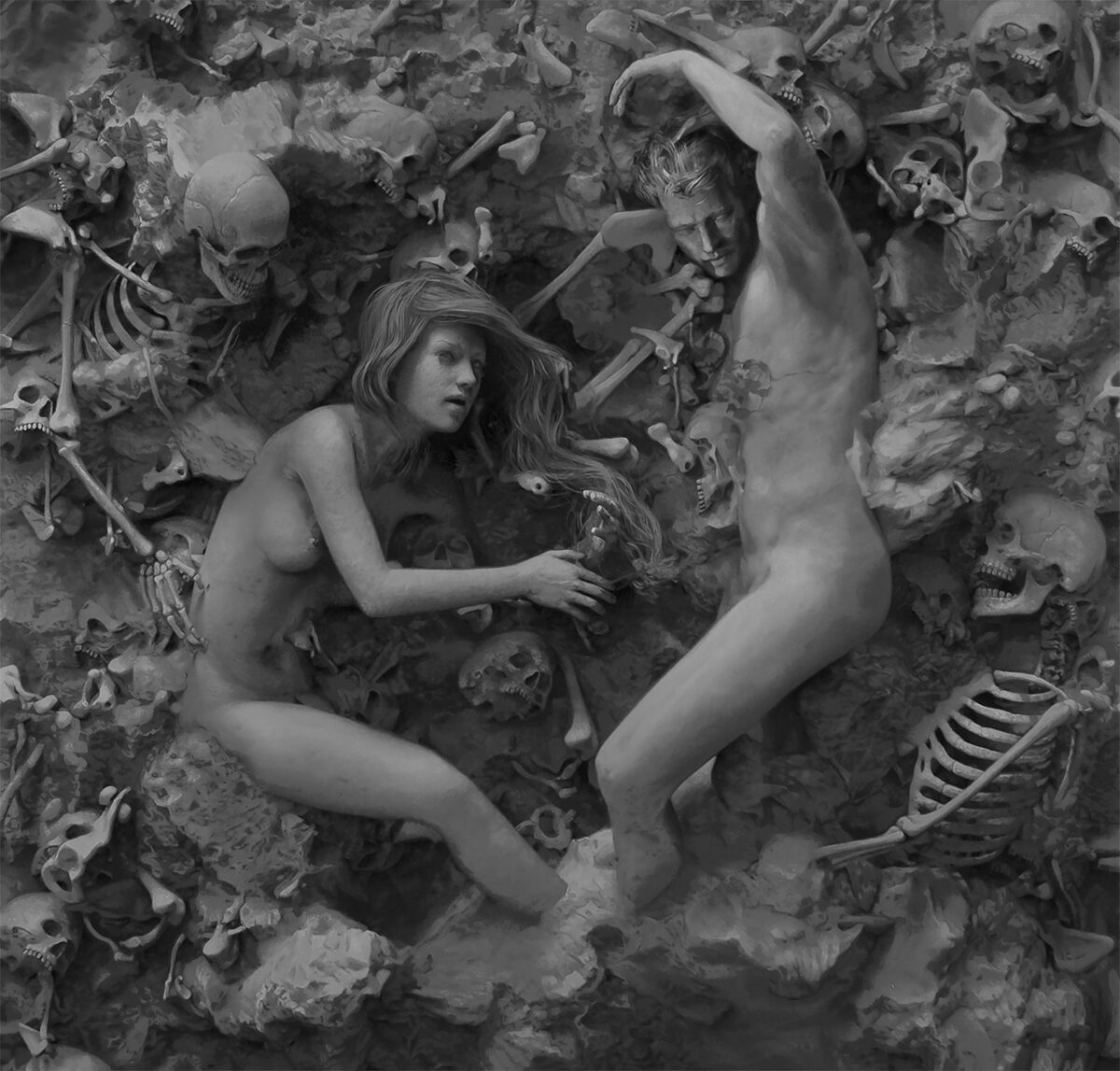 Weave, Surreal Paintings Of Monochromatic Hyper Realistic Figures By Ben Howe (10)