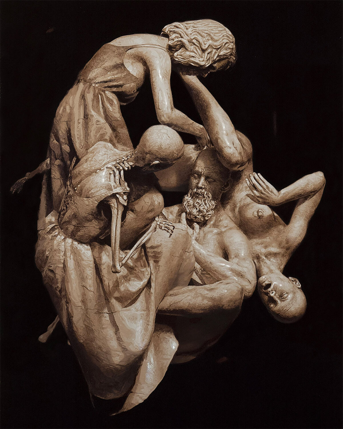 Weave, Surreal Paintings Of Monochromatic Hyper Realistic Figures By Ben Howe (7)