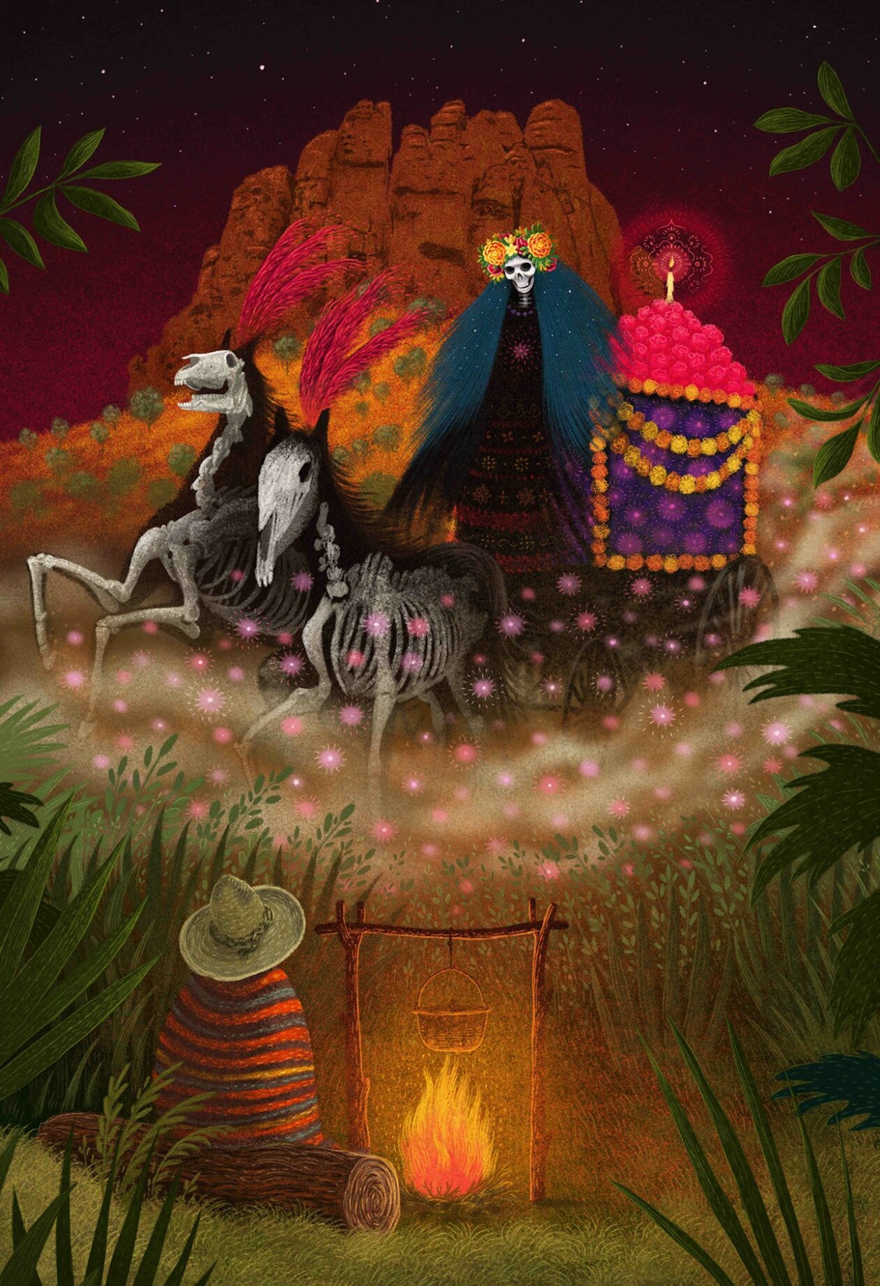 Illustration For A Mexican Fairy Tale Friend Sebastiana - Fascinating Book Illustrations Of Myths And Fairy Tales By Marcin Minor