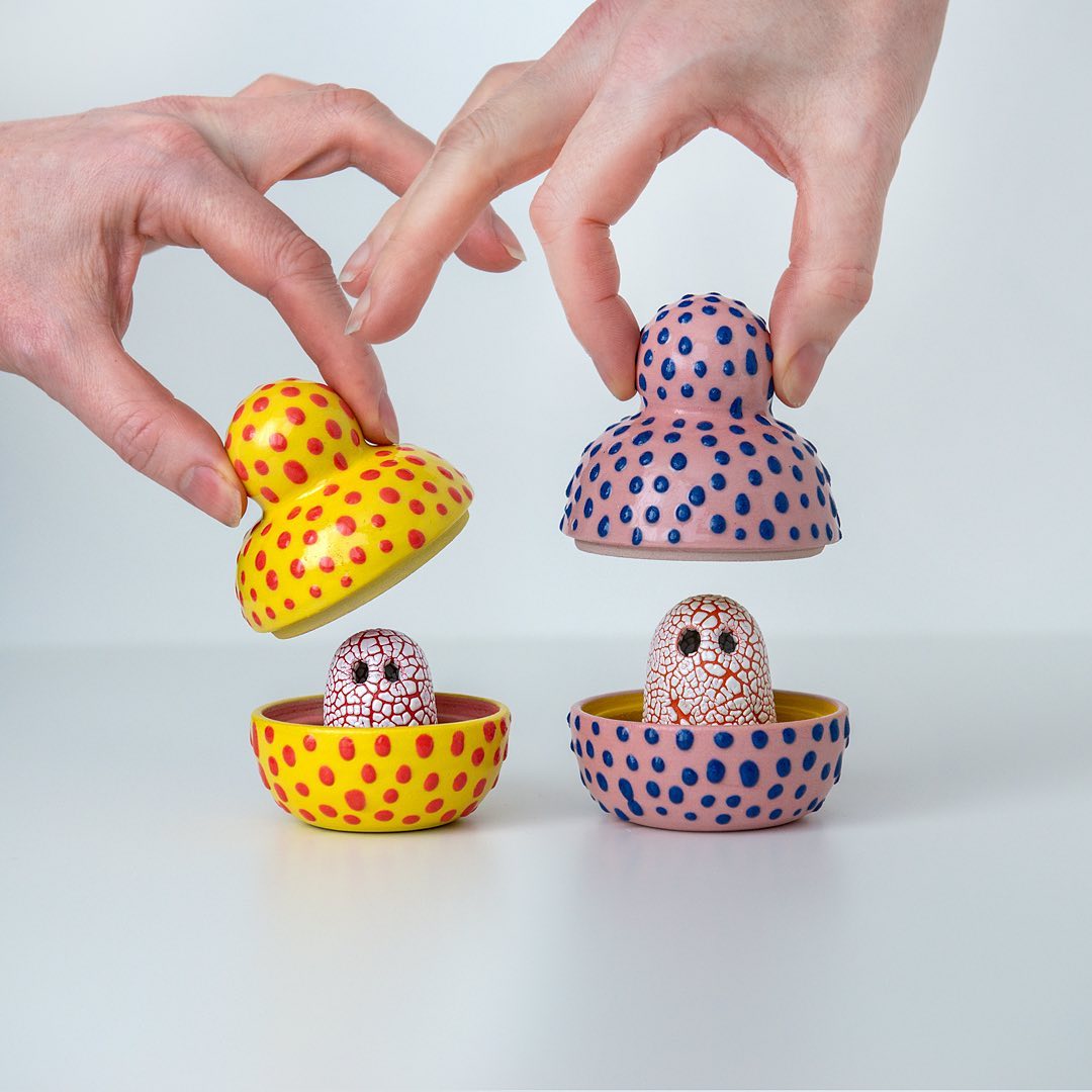 Fun Tiny Ceramic Ghosts By Lisa Agnetun (7)