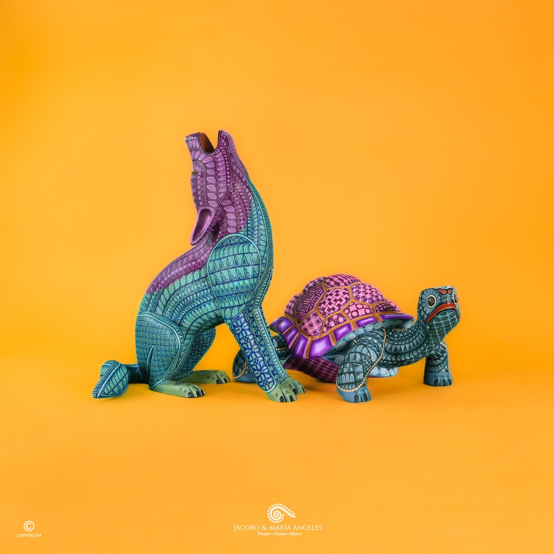 Multicolored Hand Carved Sculptures Inspired By Mexican Folk Art By Jacobo And Maria Angeles (7)