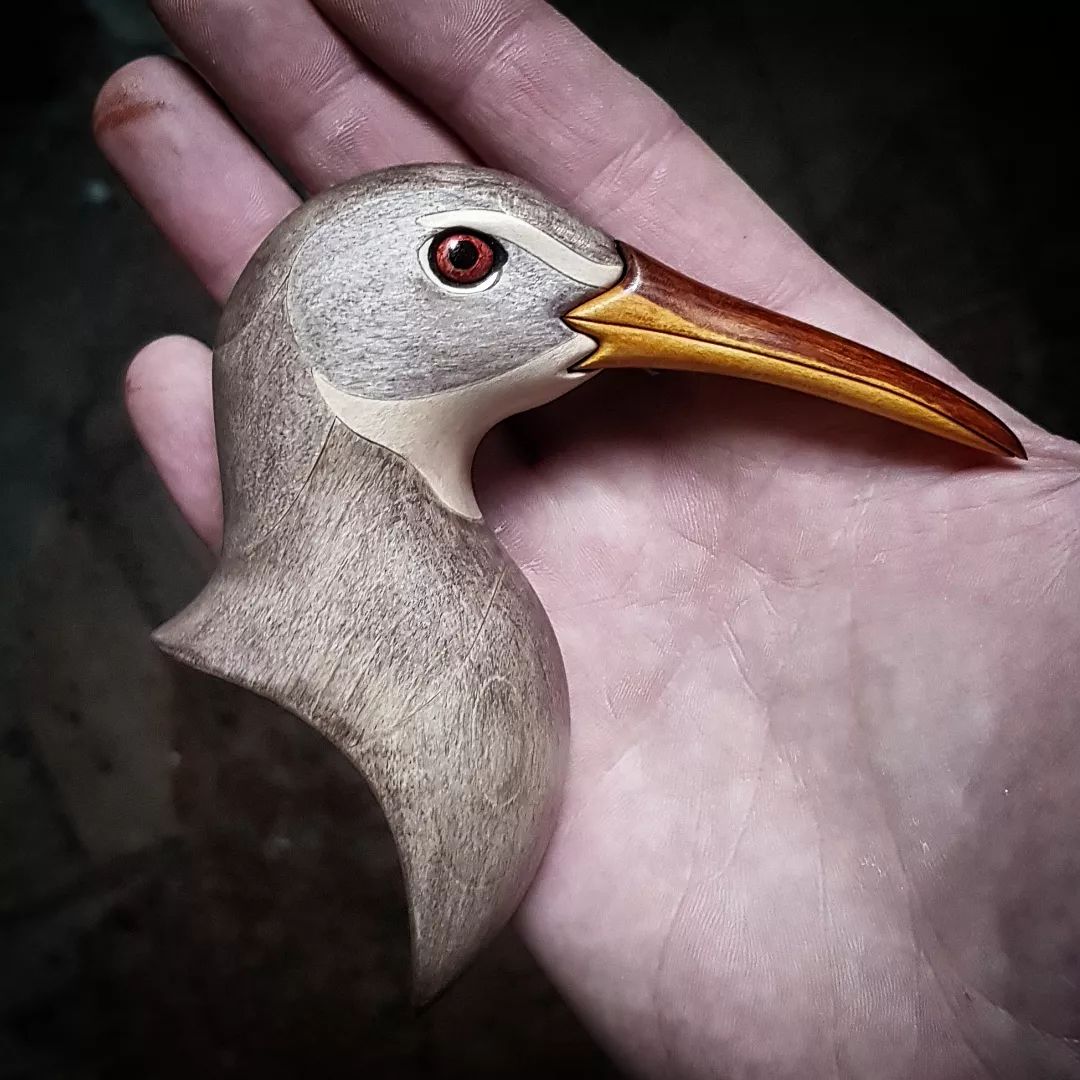 Realistic Wood Sculptures Of Bird Busts And Feathers By T.a.g. Smith (19)