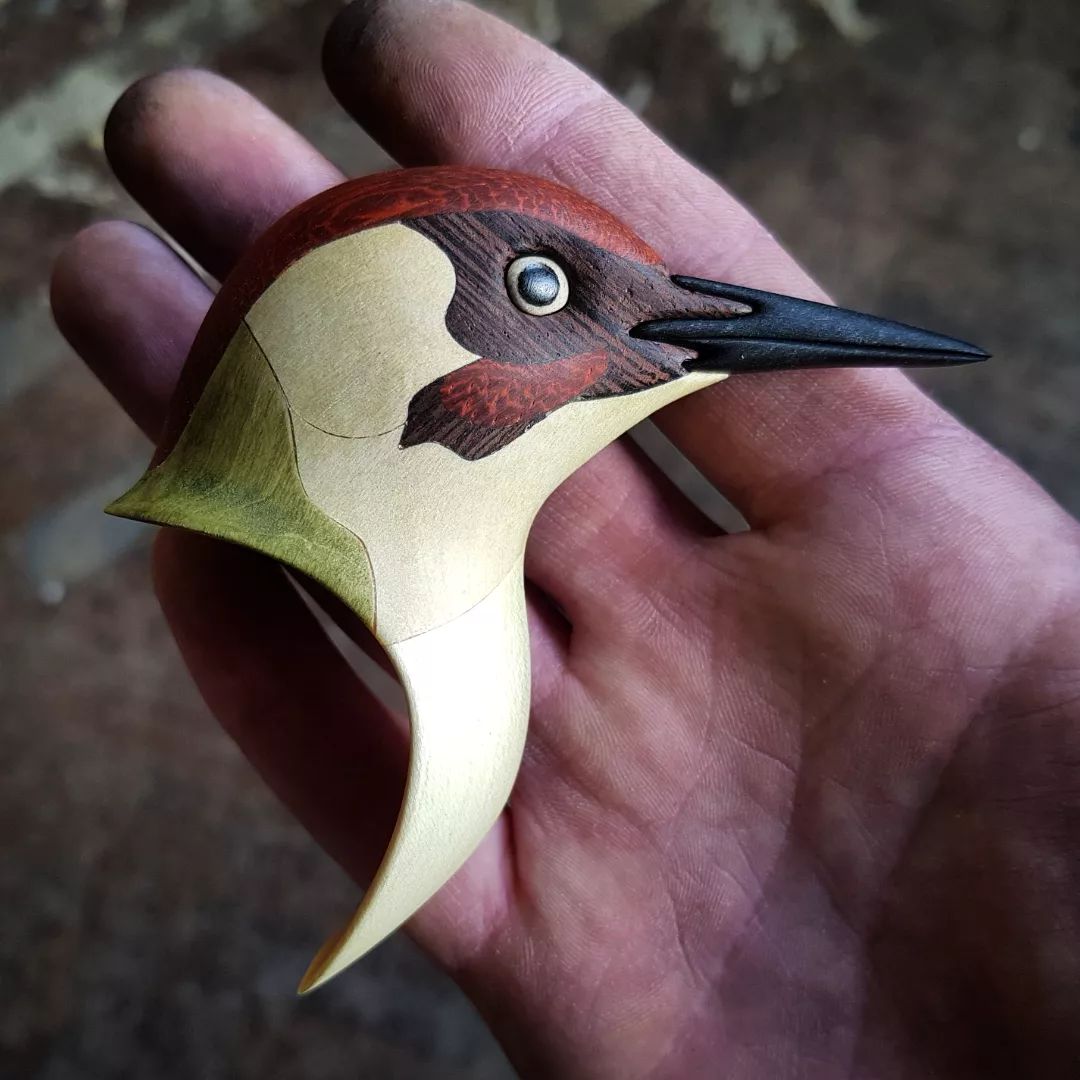 Realistic Wood Sculptures Of Bird Busts And Feathers By T.a.g. Smith (20)