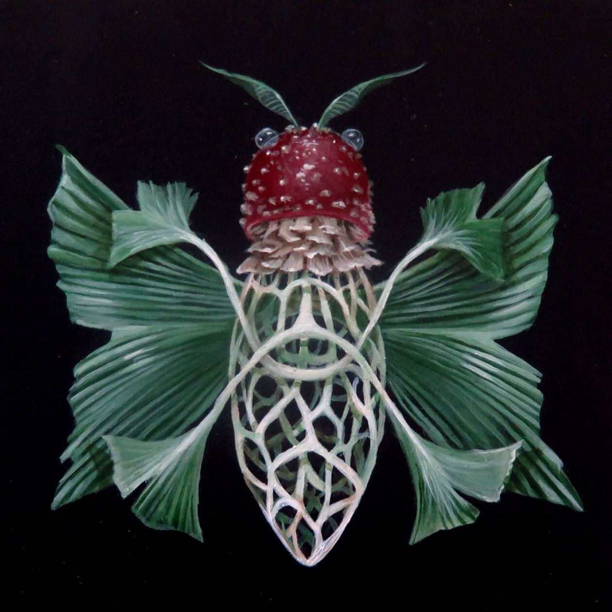 Surrealistic Portrait Paintings Of Animals Composed Of Translucent Botanics By Molly Devlin (15)