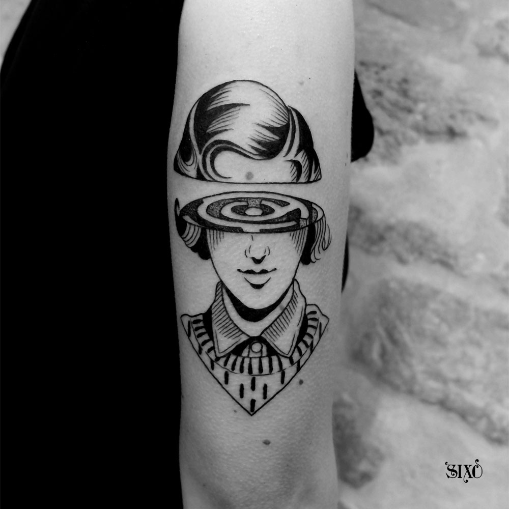 Black And White Cartoon Tattoos By Sixo Santos (11)