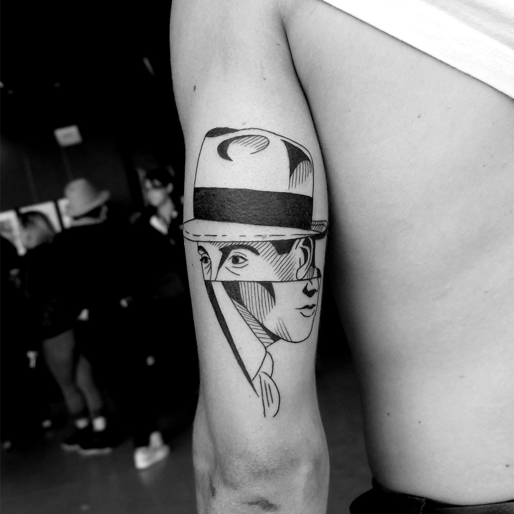 Black And White Cartoon Tattoos By Sixo Santos (14)