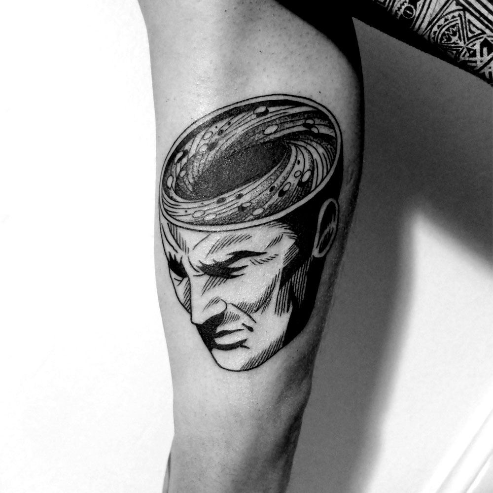 Black And White Cartoon Tattoos By Sixo Santos (15)