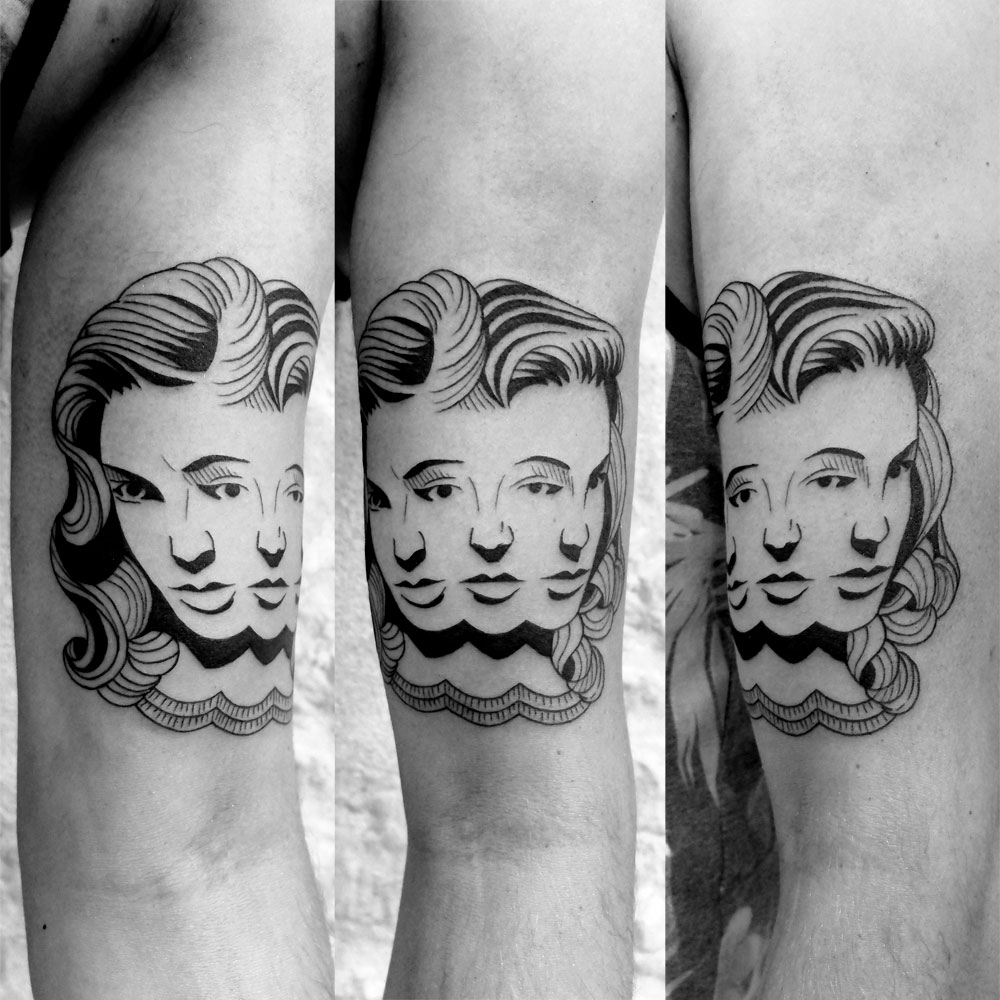 Black And White Cartoon Tattoos By Sixo Santos (16)