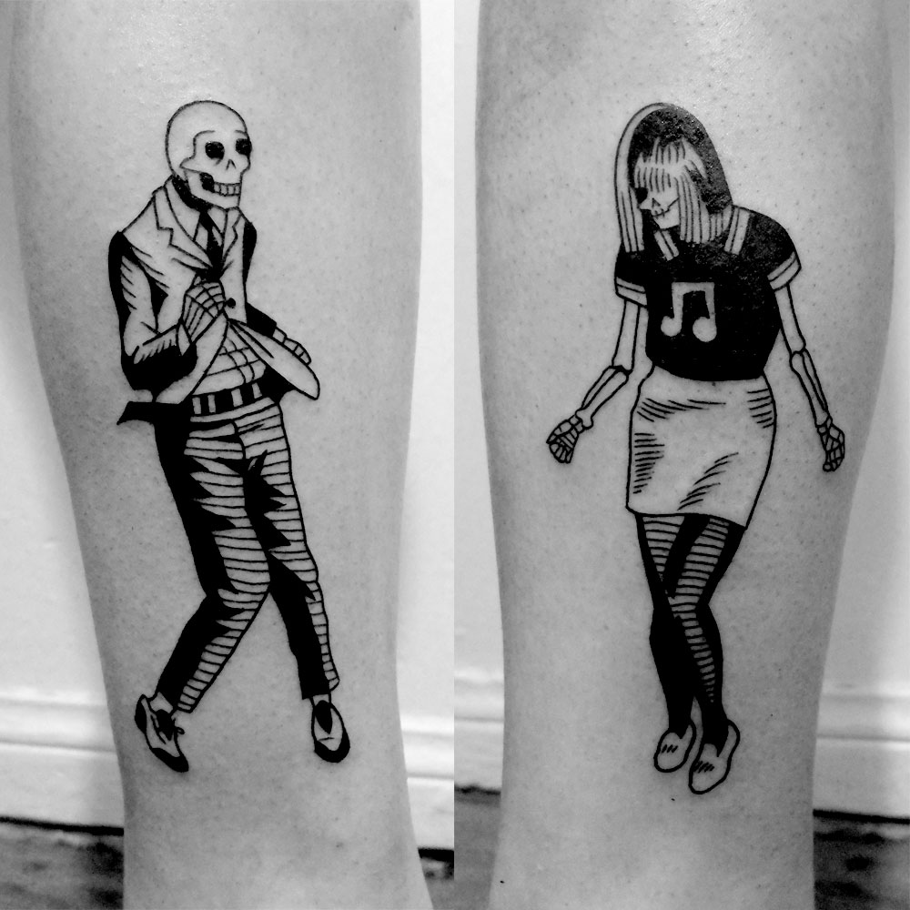 Black And White Cartoon Tattoos By Sixo Santos (17)