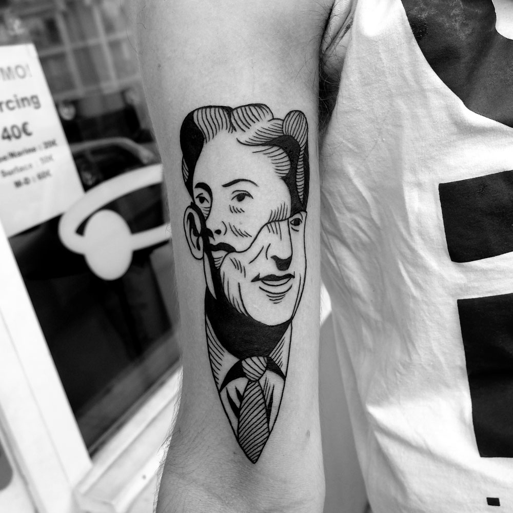 Black And White Cartoon Tattoos By Sixo Santos (18)