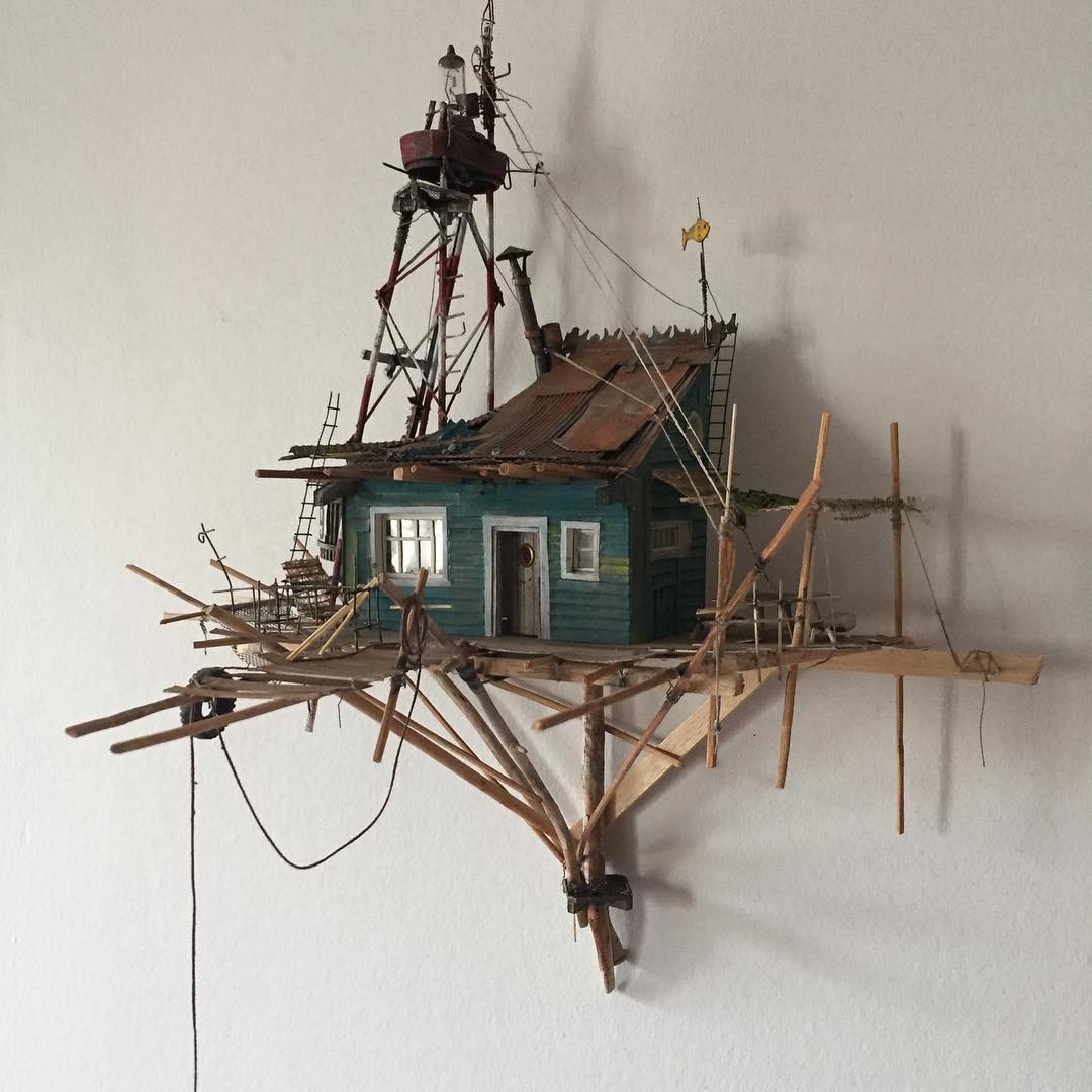 Miniature Ramshackle Cabins By David Mansot (2)