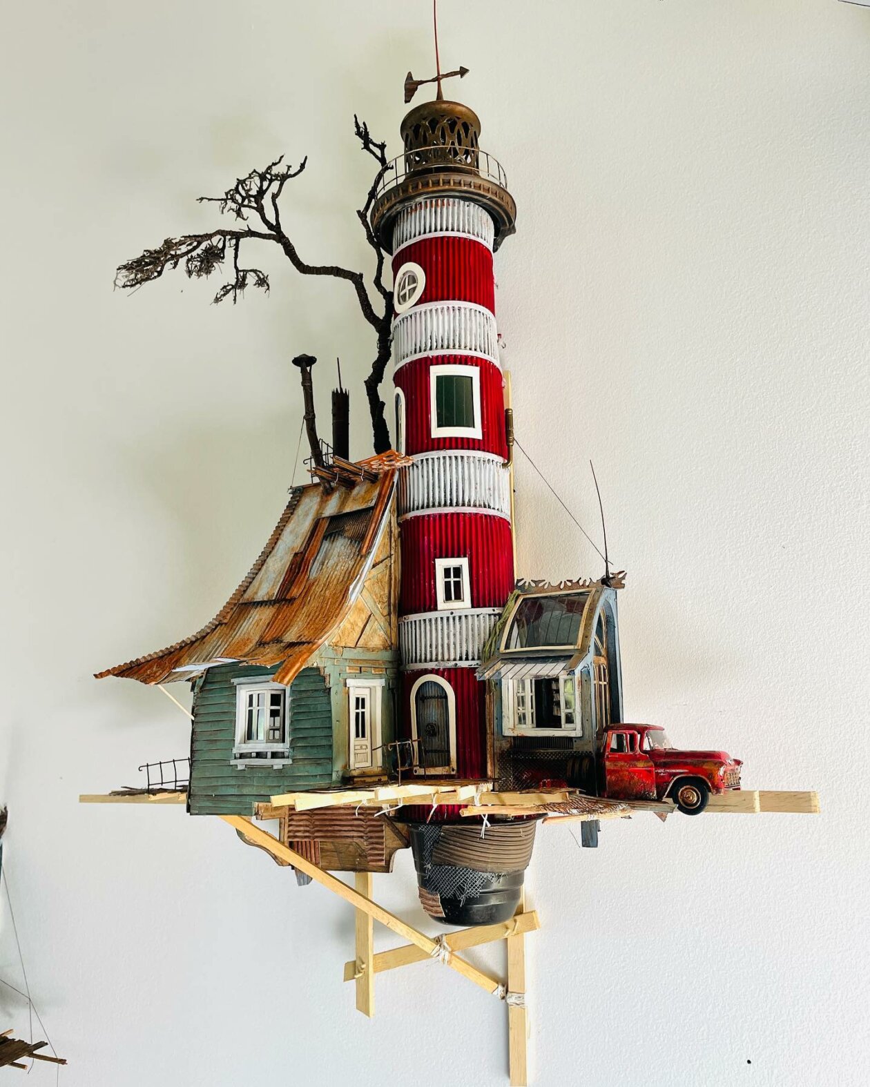 Miniature Ramshackle Cabins By David Mansot (4)