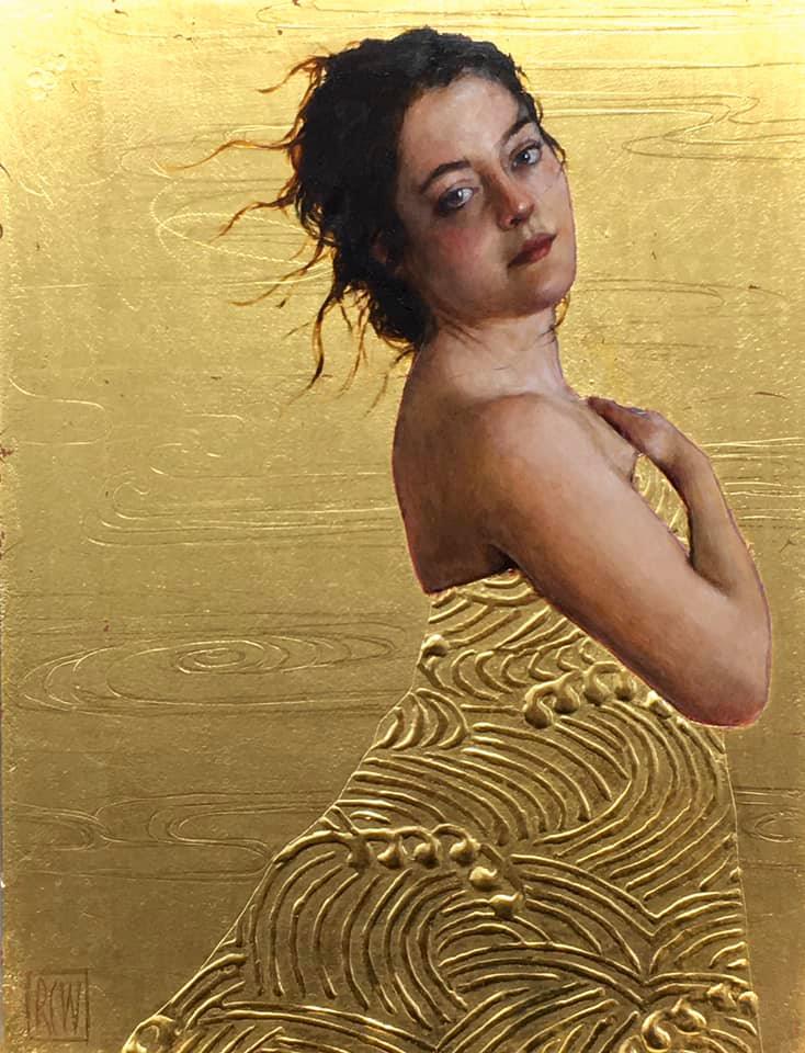 Realistic Figurative Paintings With Gold Ornaments By Stephanie Rew (3)