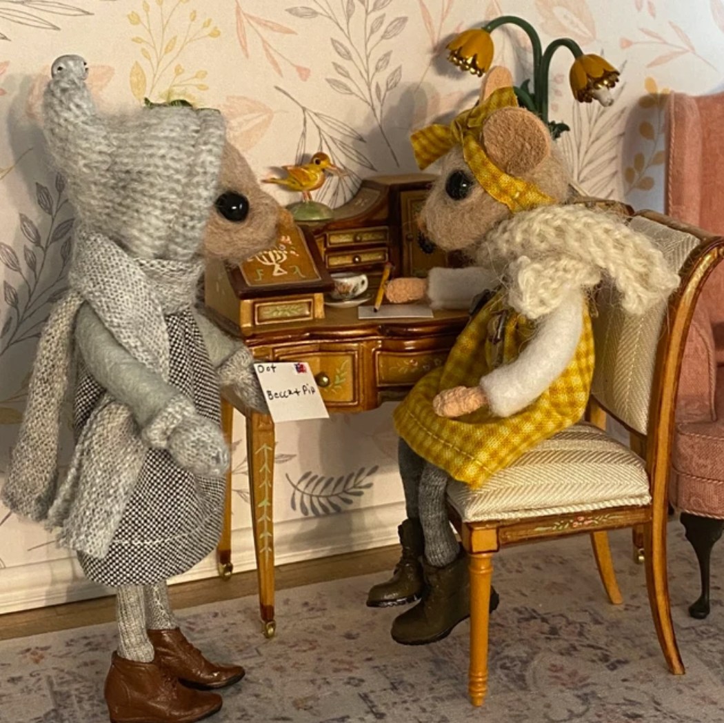 Tales From The Old Thread House, Cute Needle Felted Mice Dolls By Rebecca Wheeler (10)
