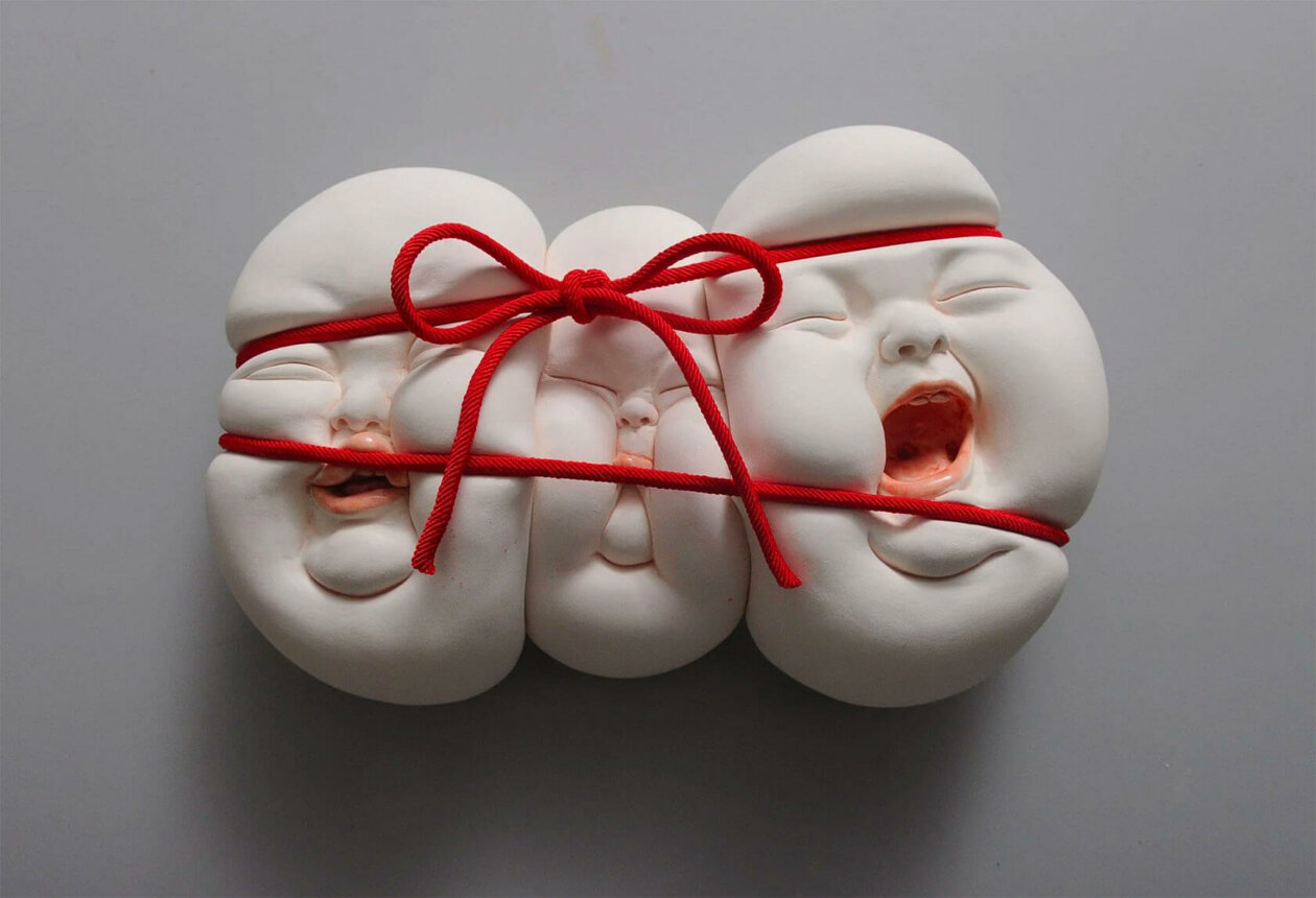 Distorted Baby Faces, Surreal Ceramic Sculptures By Johnson Tsang (18)