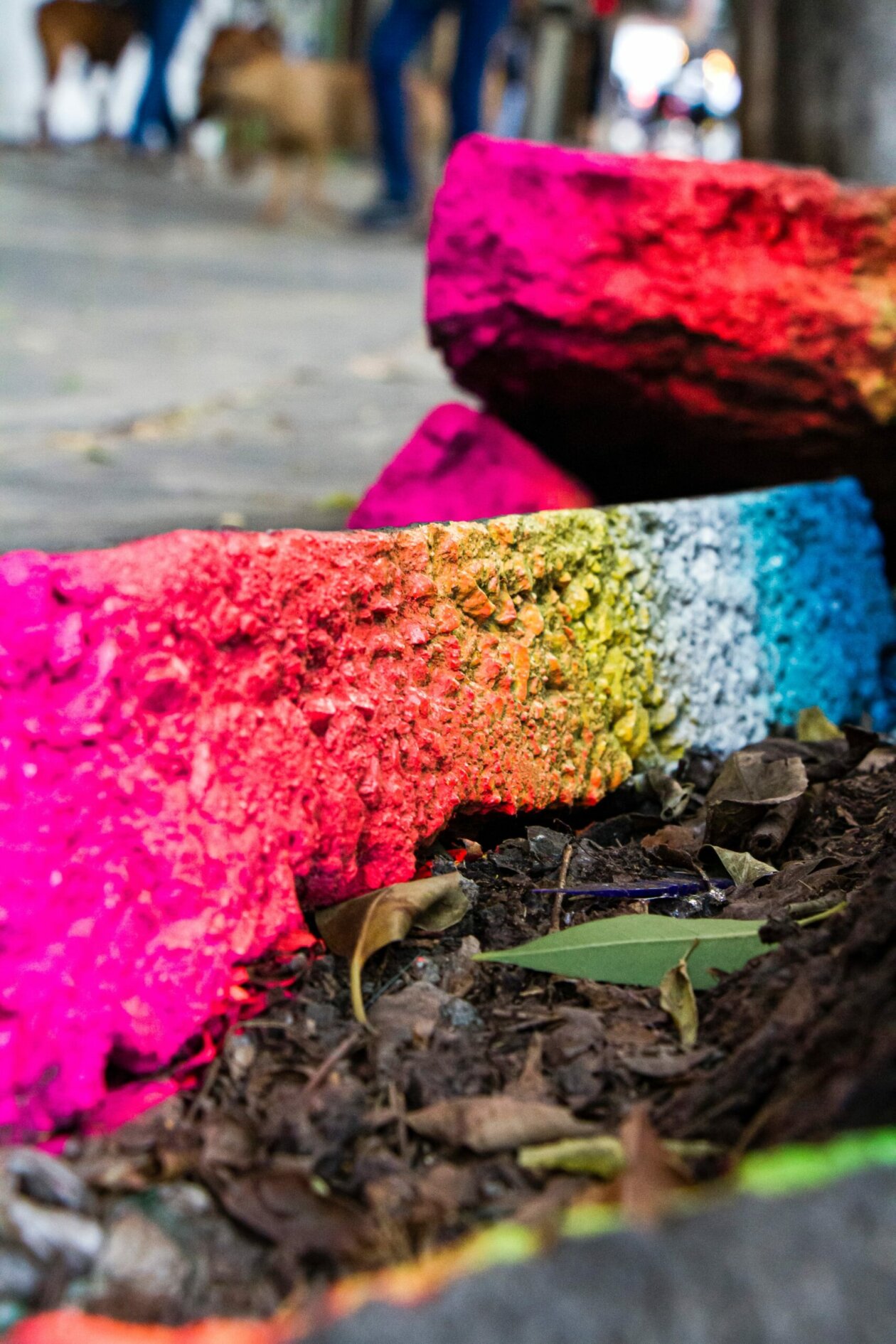 Vibrant Interventions Painted On Cracked Sidewalks By Xomatok (5)