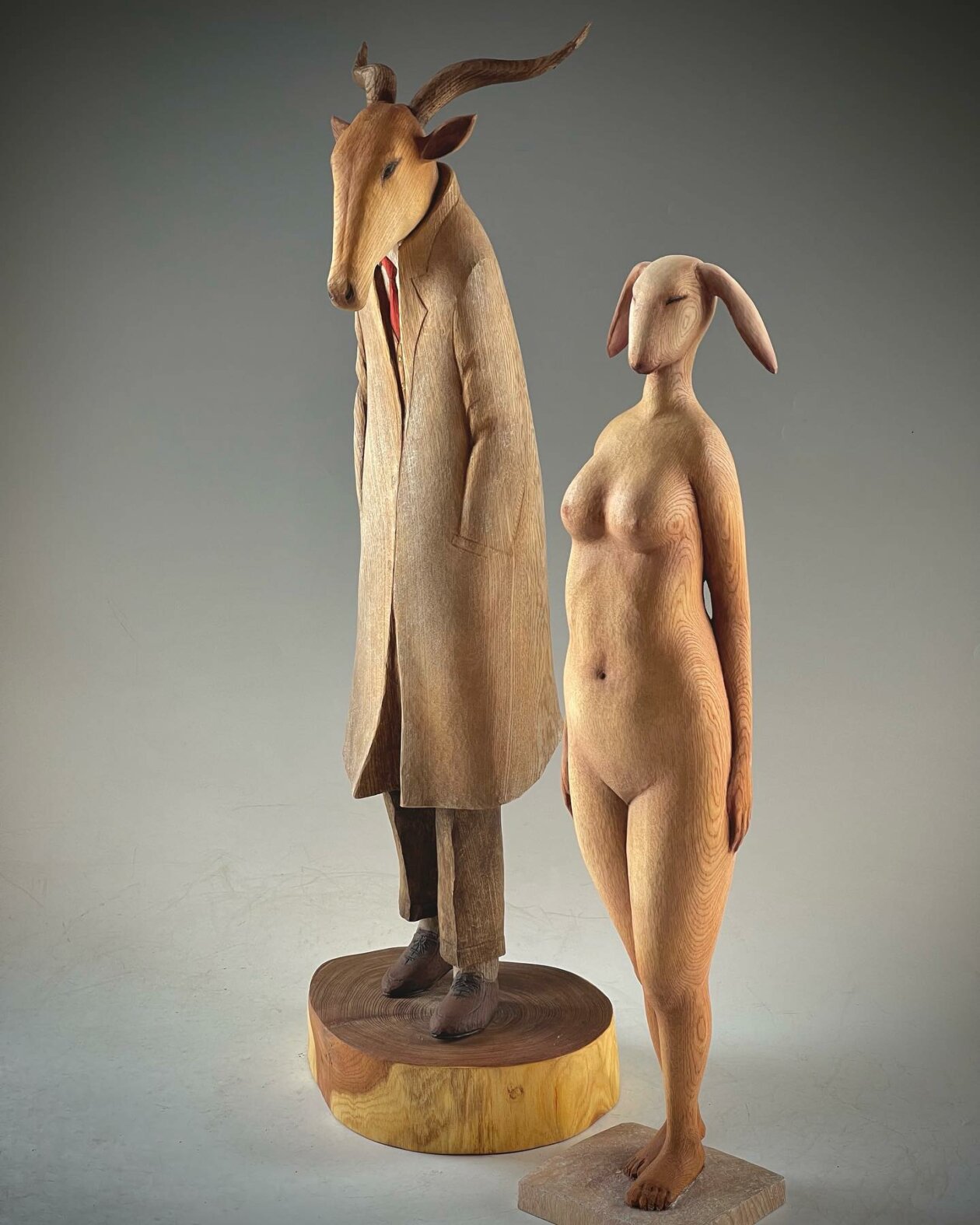 Elegant Animal Hand Carved Wooden Sculptures By Nikichi 10