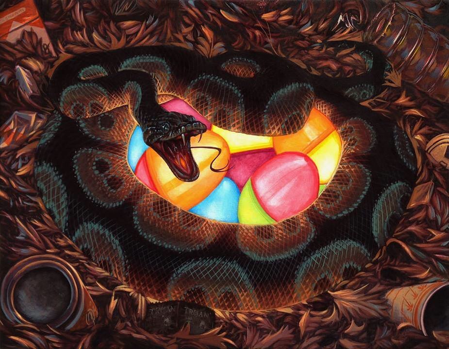 Surreal Acrylic On Wood Paintings By Casey Weldon 19