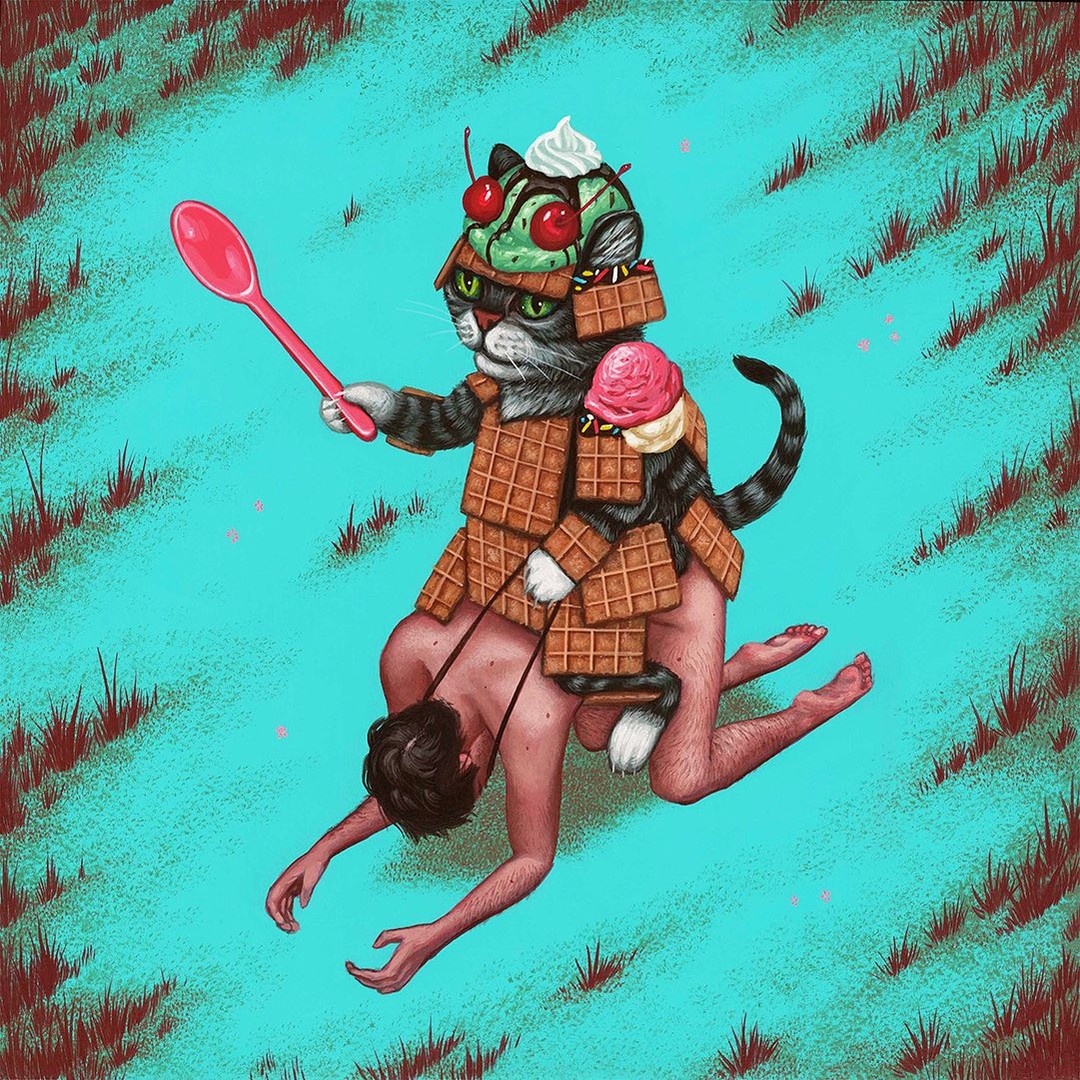 Surreal Acrylic On Wood Paintings By Casey Weldon 8