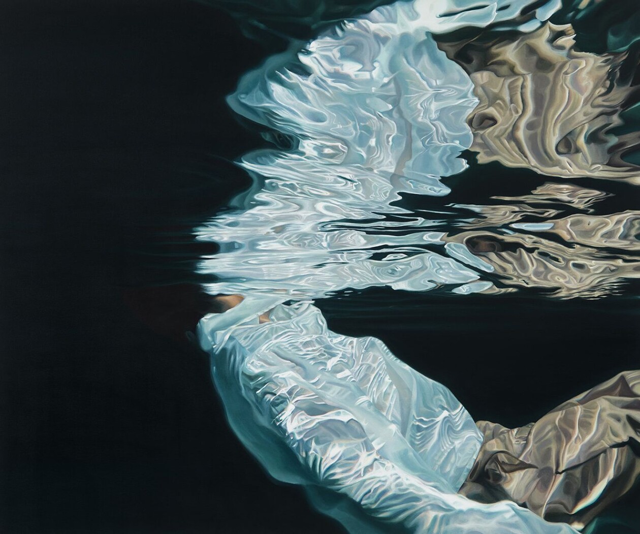 Photorealistic Paintings Of Contemplative And Serene Swimmers By Calida Rawles (13)